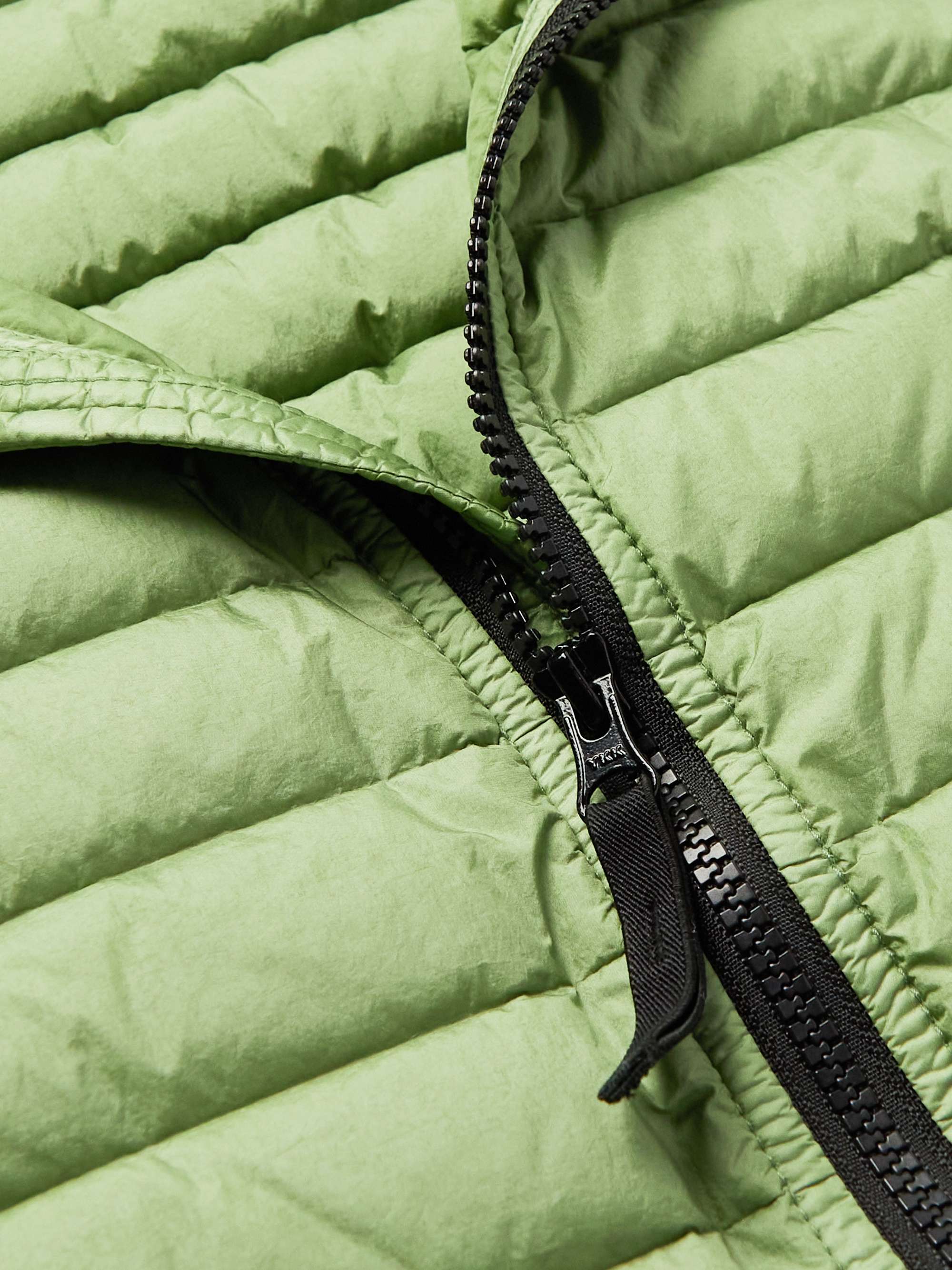 STONE ISLAND Logo-Appliquéd Garment-Dyed Quilted Shell Down Gilet