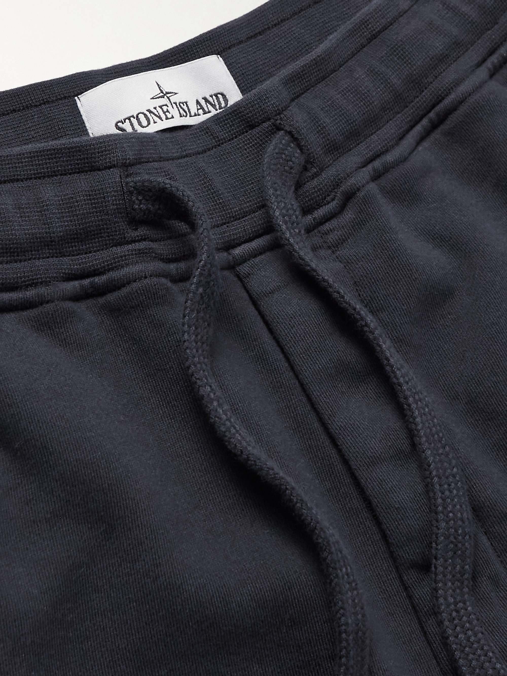 STONE ISLAND Straight-Leg Garment-Dyed Cotton-Jersey Drawstring Shorts