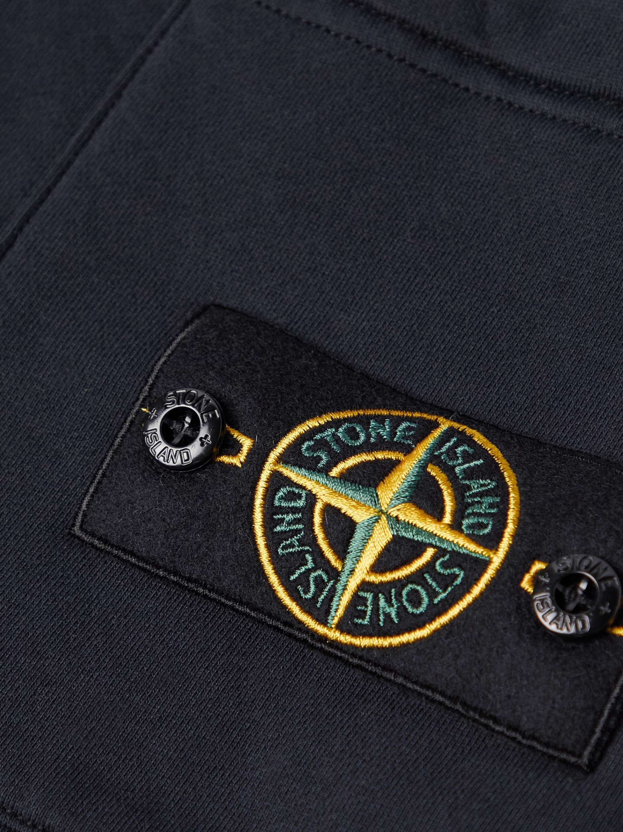 STONE ISLAND Straight-Leg Garment-Dyed Cotton-Jersey Drawstring Shorts