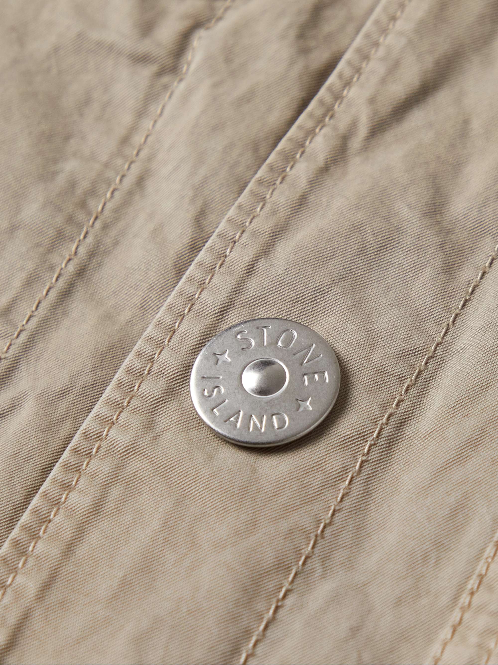 STONE ISLAND Logo-Appliquéd Twill Shirt Jacket