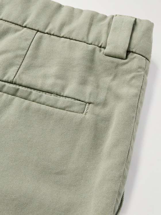 BRUNELLO CUCINELLI Pleated Cotton-Twill Trousers | MR PORTER