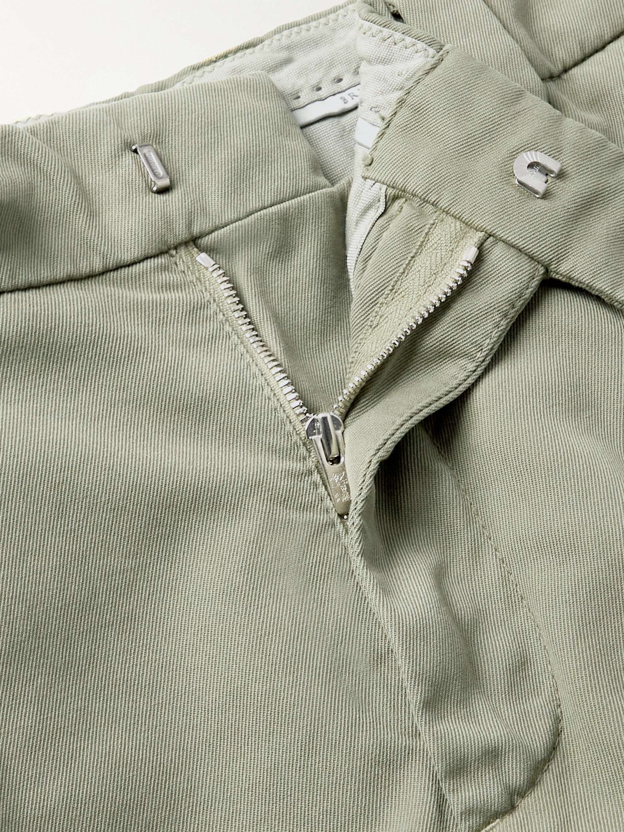 BRUNELLO CUCINELLI Straight-Leg Pleated Cotton-Twill Trousers