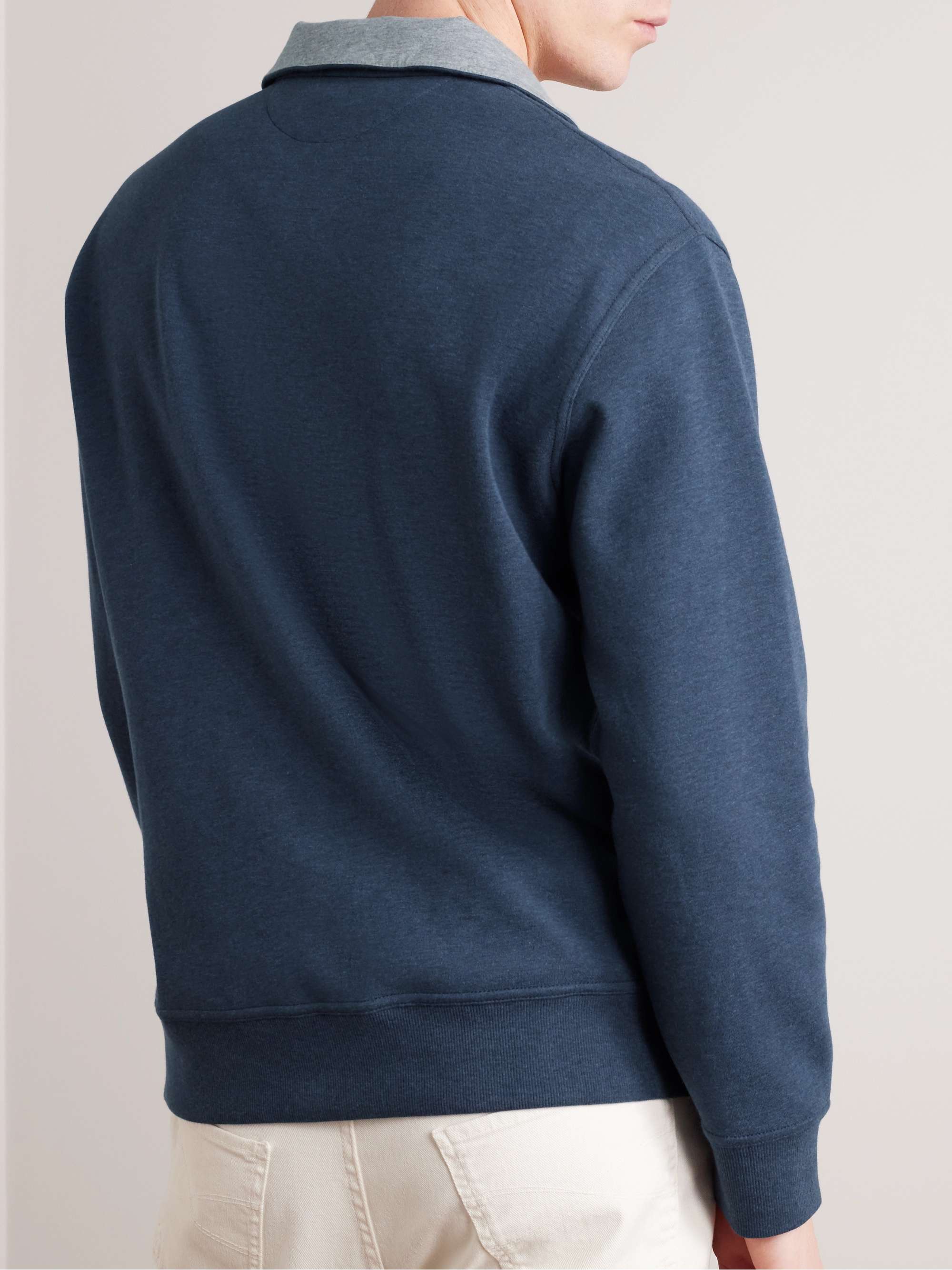 BRUNELLO CUCINELLI Cotton-Blend Jersey Half-Zip Sweatshirt