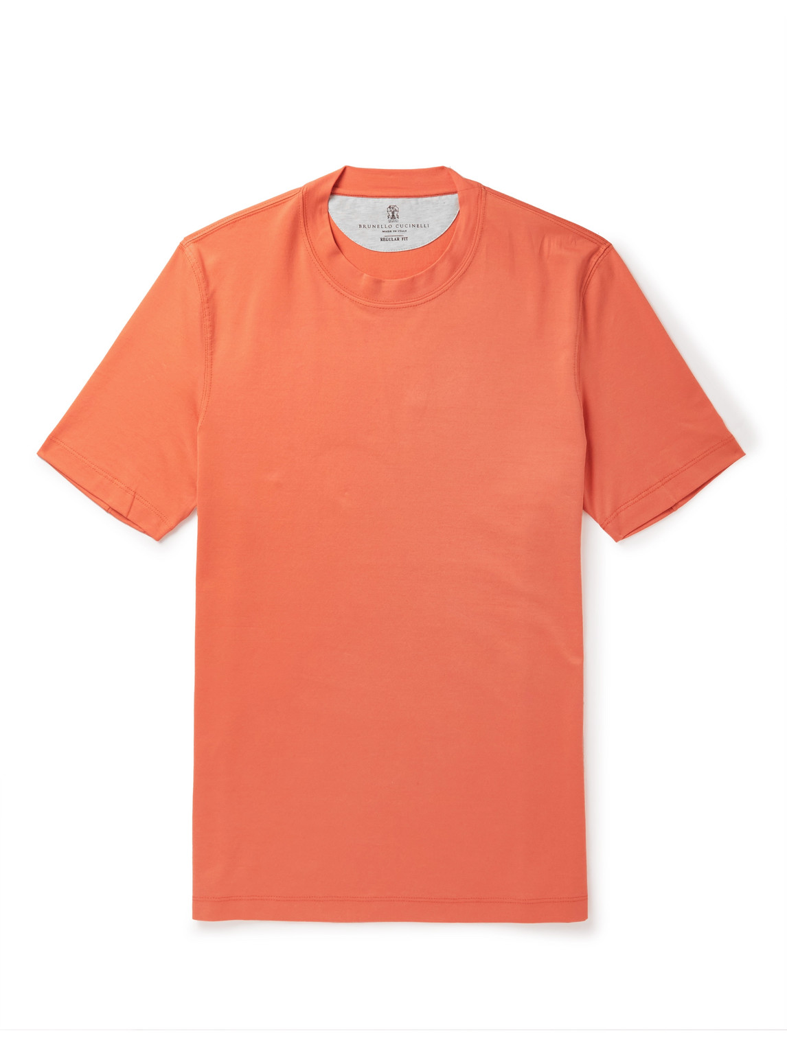 Brunello Cucinelli Cotton-jersey T-shirt In Orange