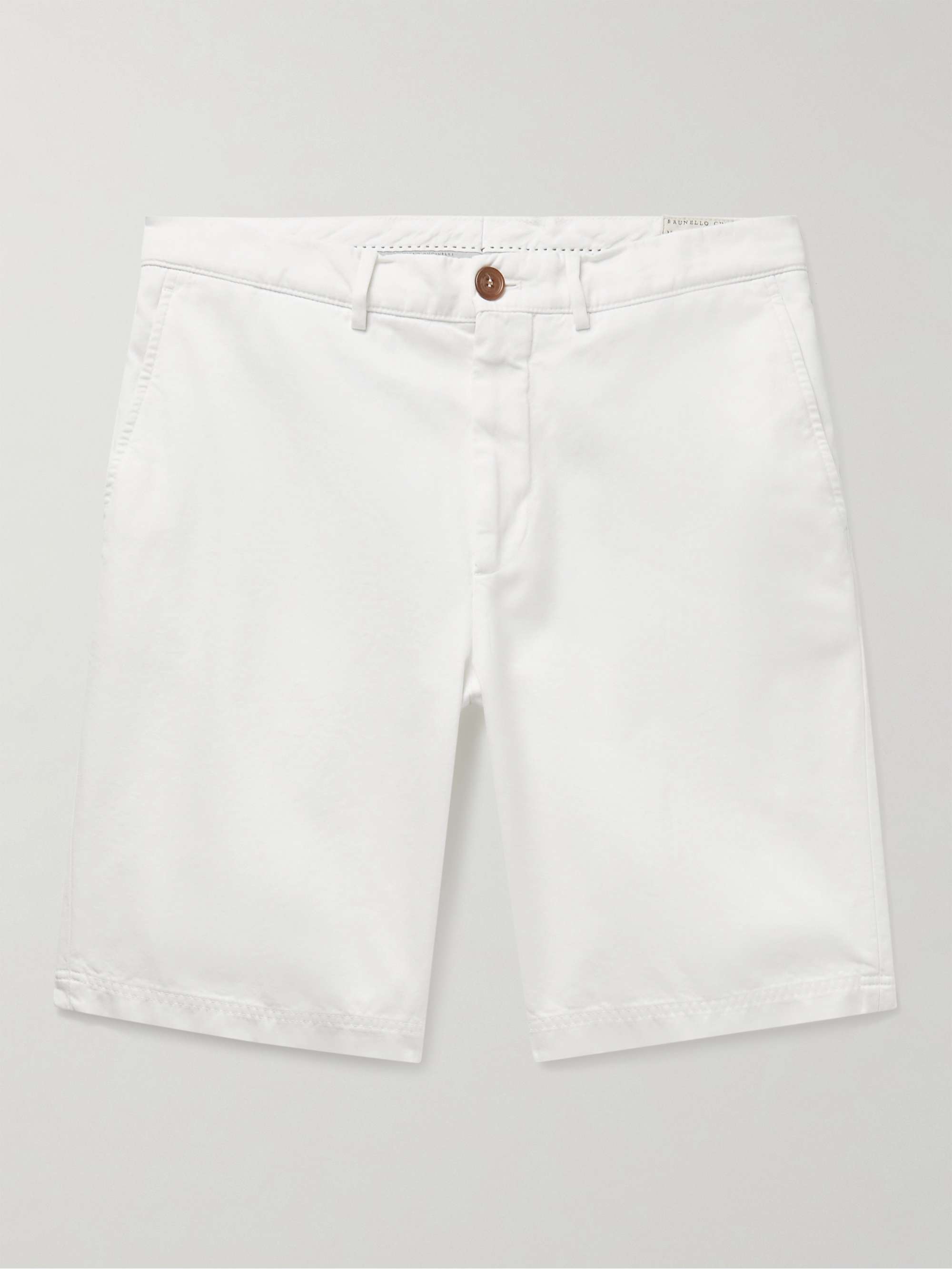 BRUNELLO CUCINELLI Straight-Leg Cotton-Twill Bermuda Shorts for Men ...