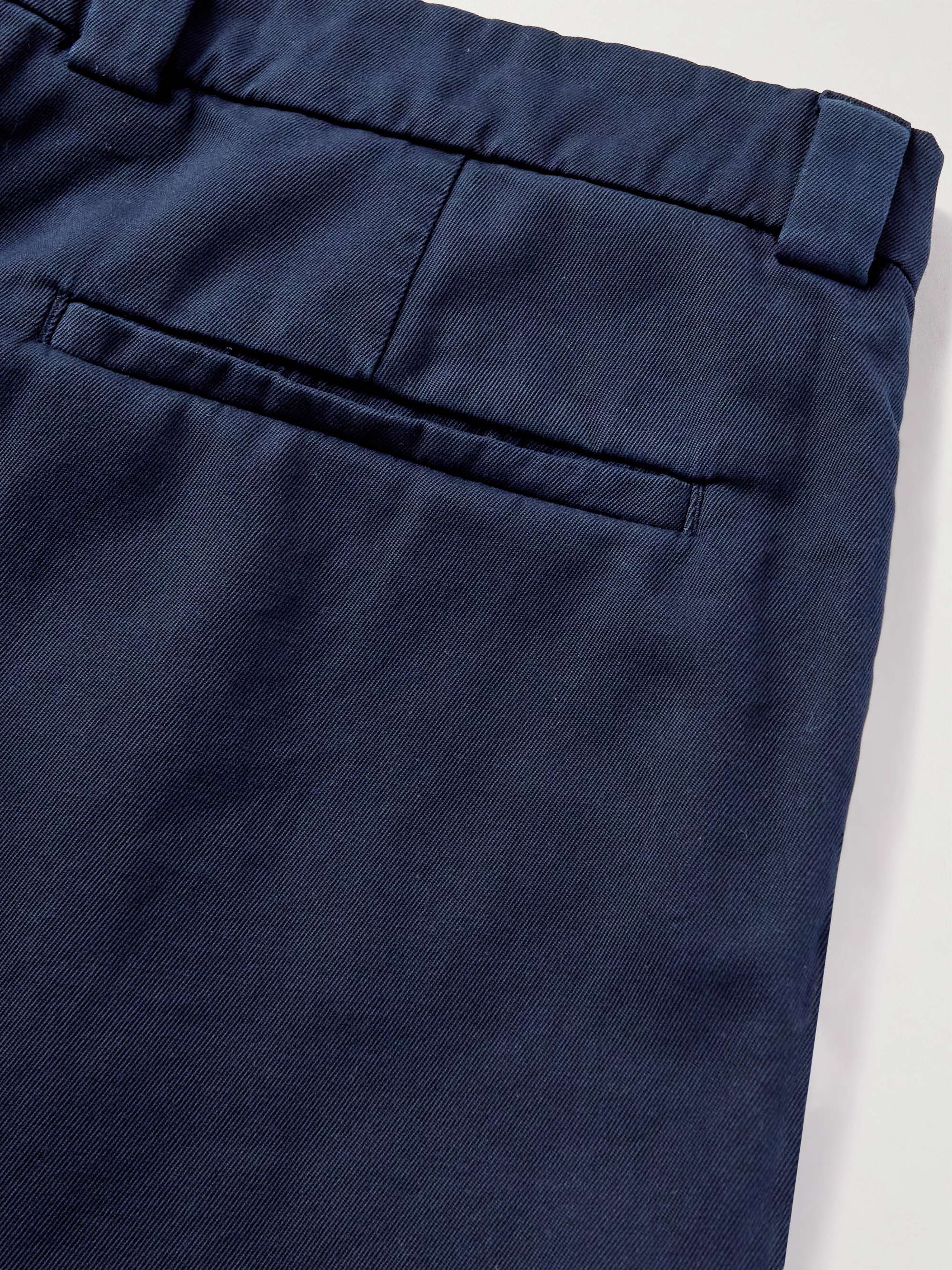 BRUNELLO CUCINELLI Straight-Leg Pleated Cotton-Twill Trousers