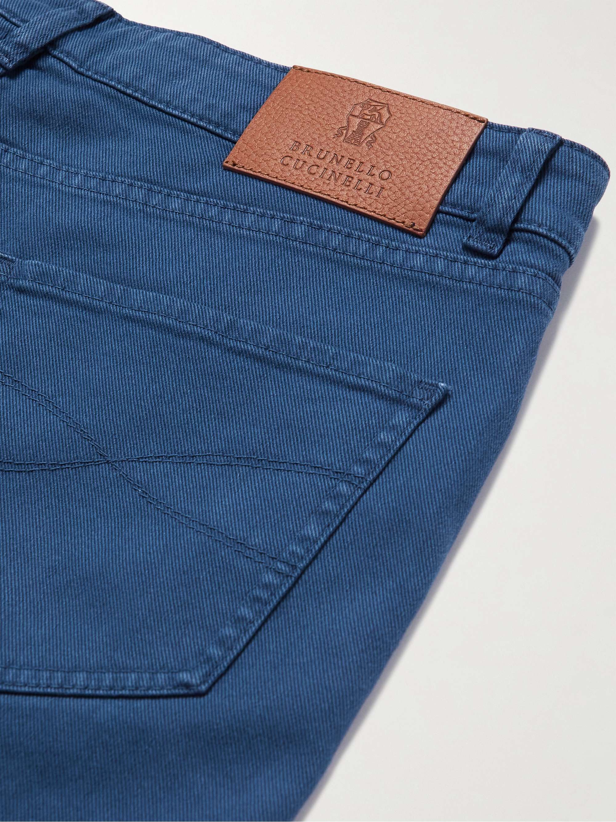 BRUNELLO CUCINELLI Tapered Garment-Dyed Stretch-Cotton Trousers
