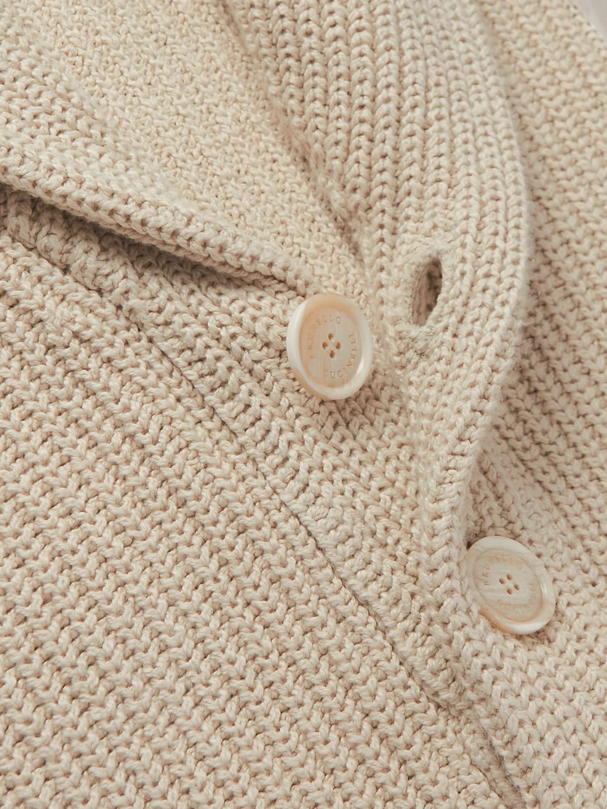 BRUNELLO CUCINELLI Shawl-Collar Ribbed Cotton Cardigan