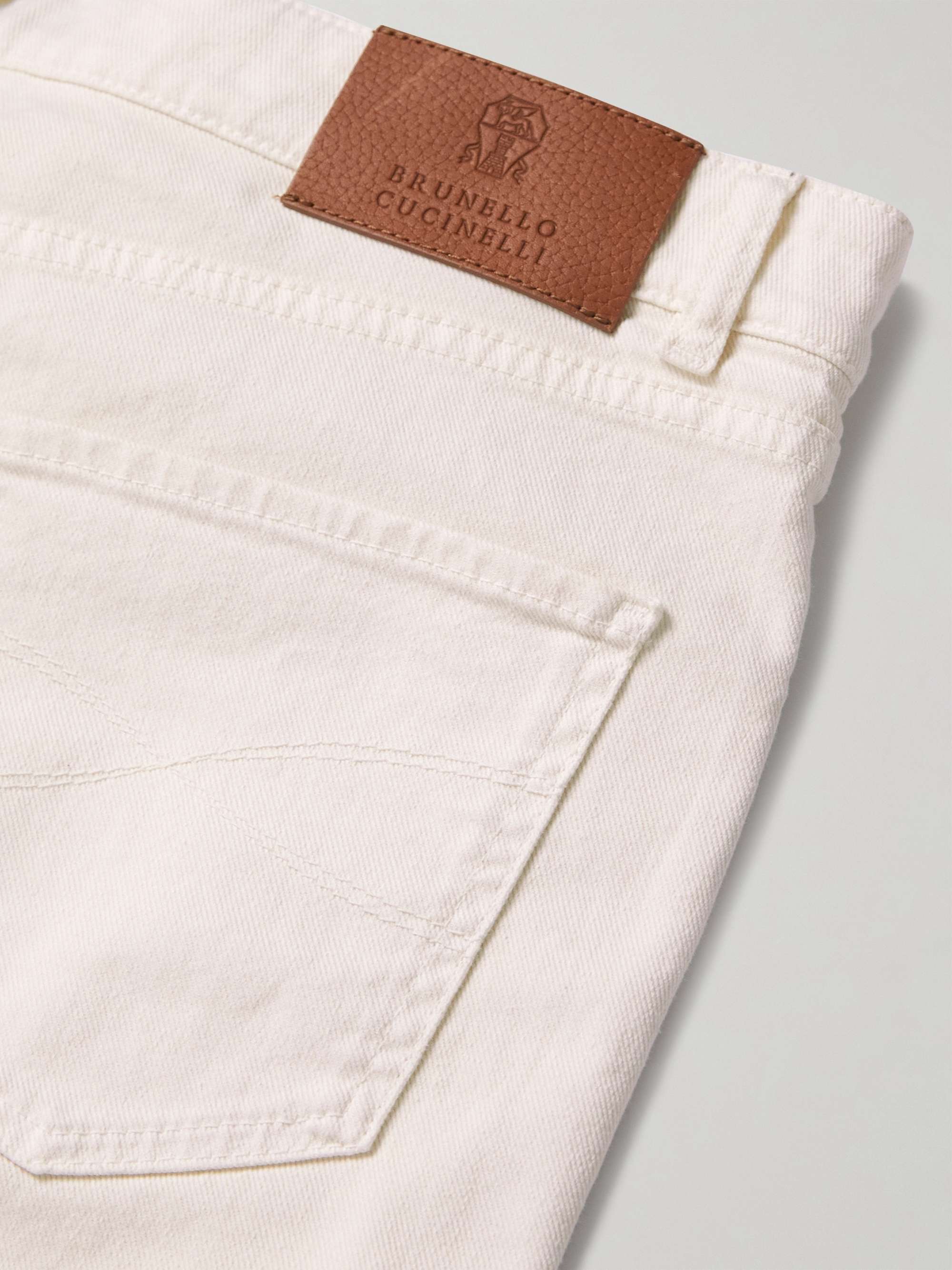 BRUNELLO CUCINELLI Tapered Garment-Dyed Stretch-Cotton Trousers