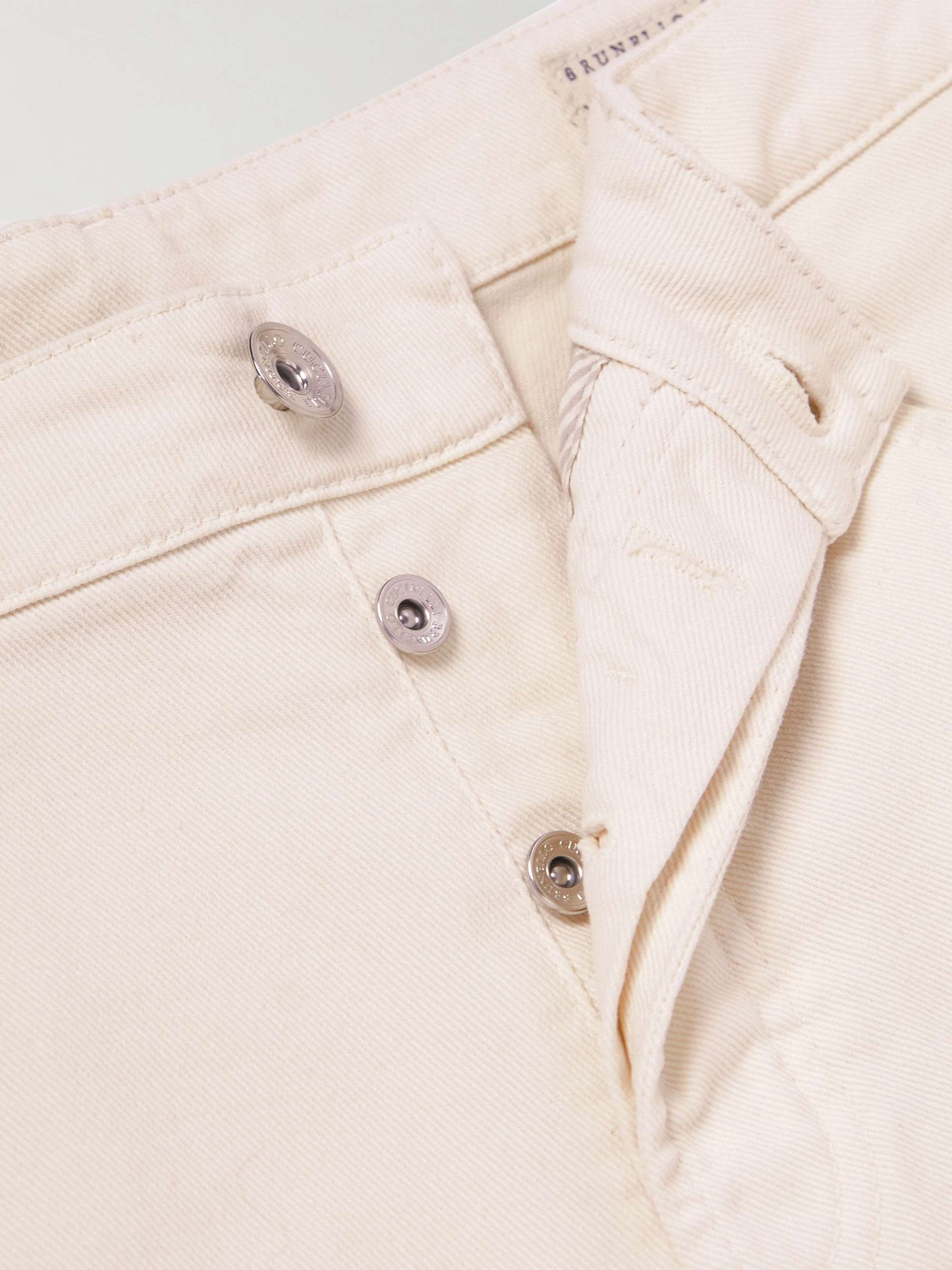 BRUNELLO CUCINELLI Tapered Garment-Dyed Stretch-Cotton Trousers