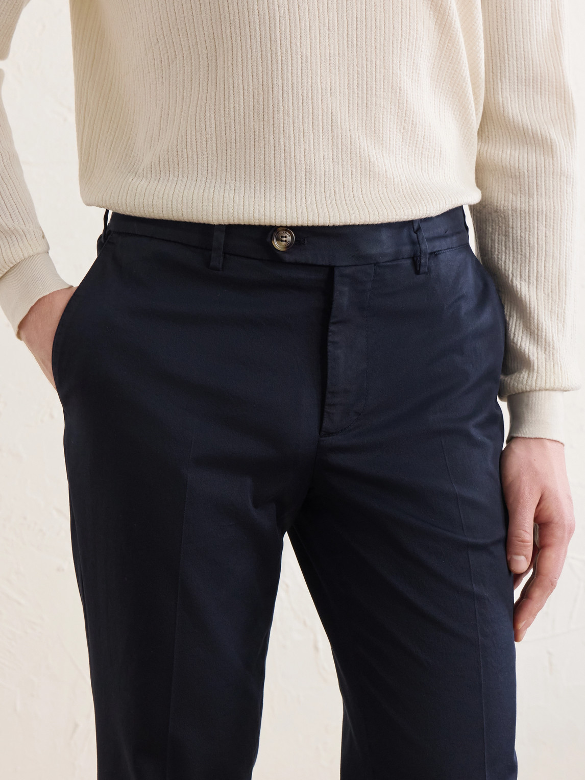 Stretch-Cotton Gabardine Trousers Slim-Fit