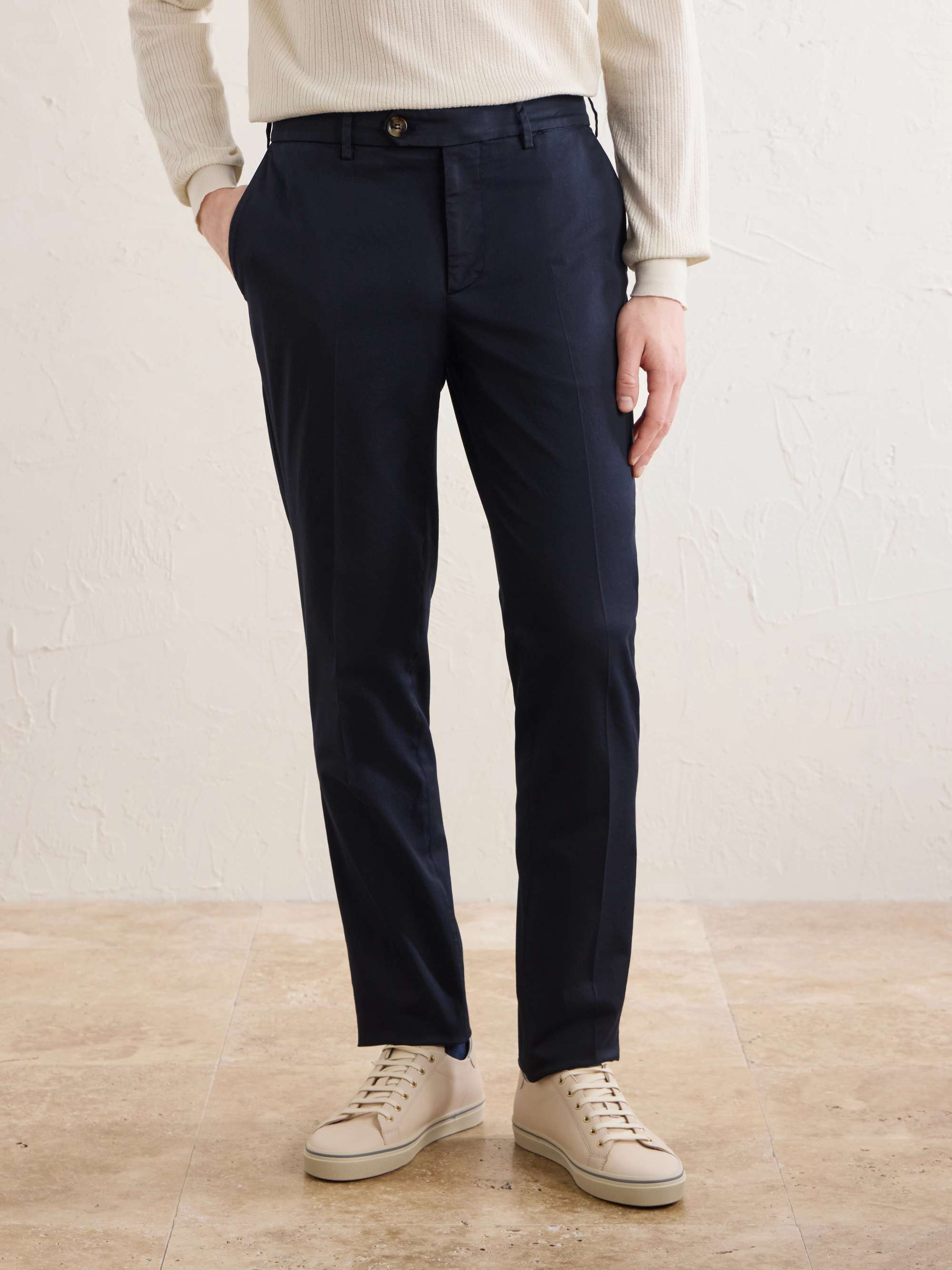 BRUNELLO CUCINELLI Slim-Fit Stretch-Cotton Gabardine Trousers