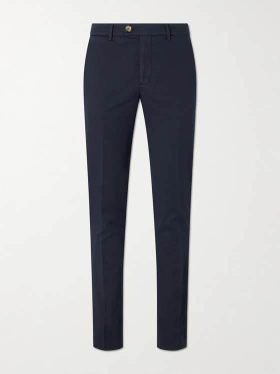 Brunellocucinelli Slim-Fit Stretch-Cotton Twill Trousers
