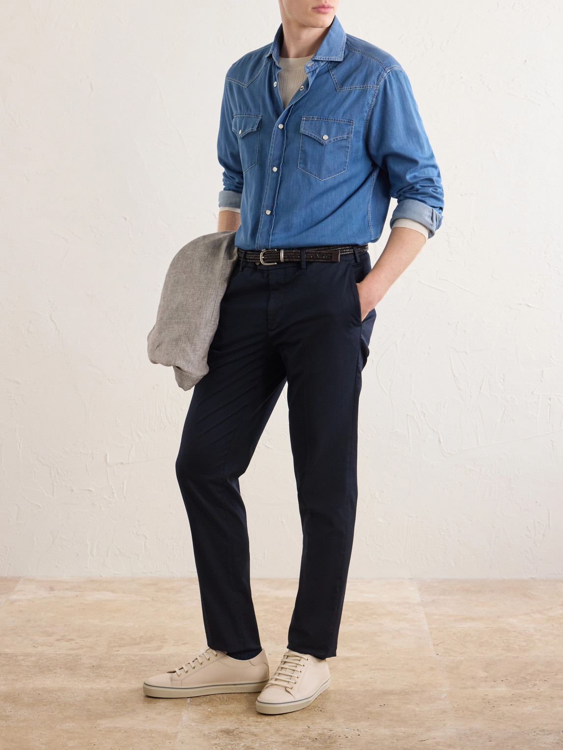 Slim-Fit Stretch-Cotton Gabardine Trousers — 2