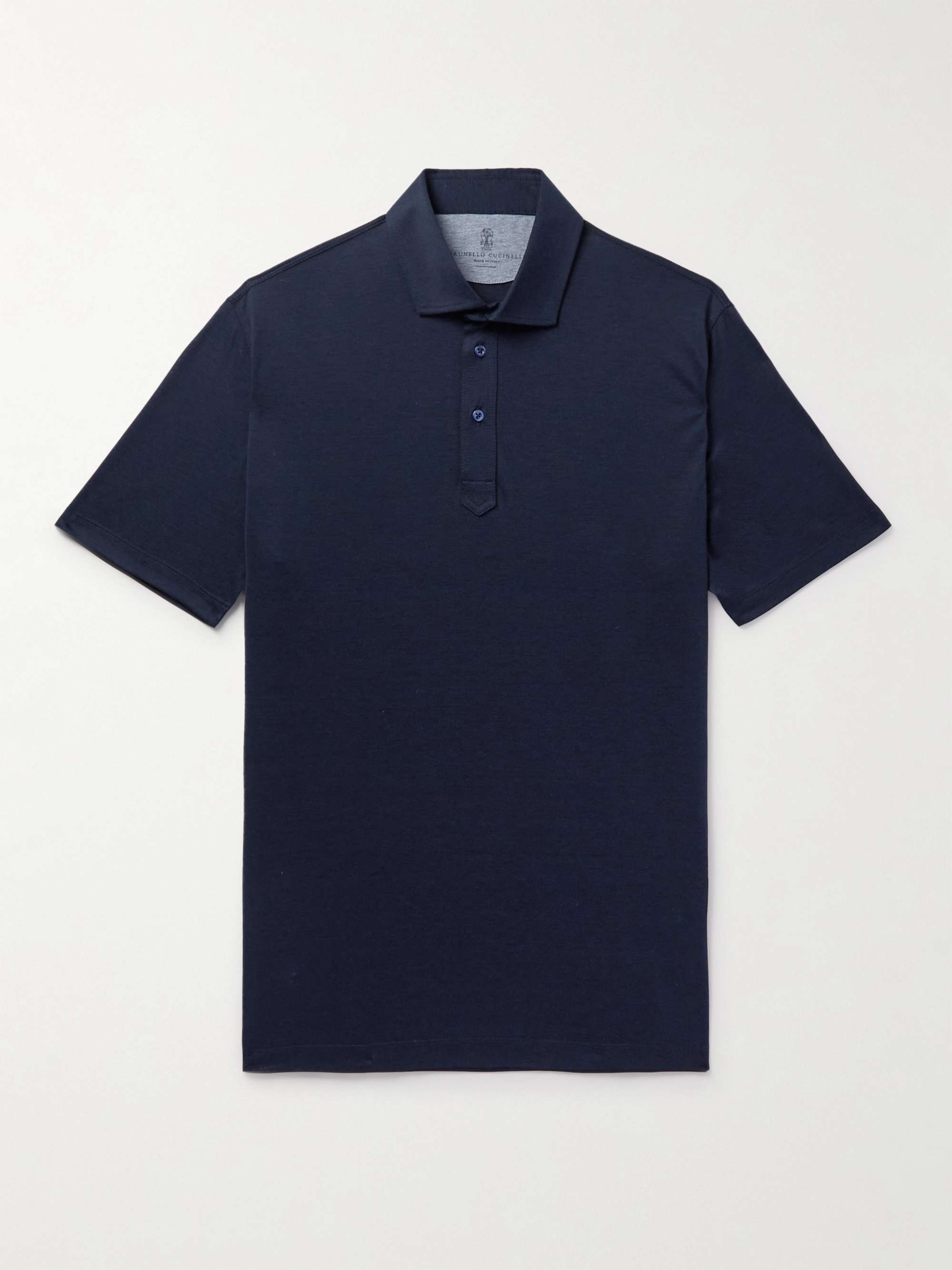 BRUNELLO CUCINELLI Silk and Cotton-Blend Polo Shirt for Men | MR PORTER