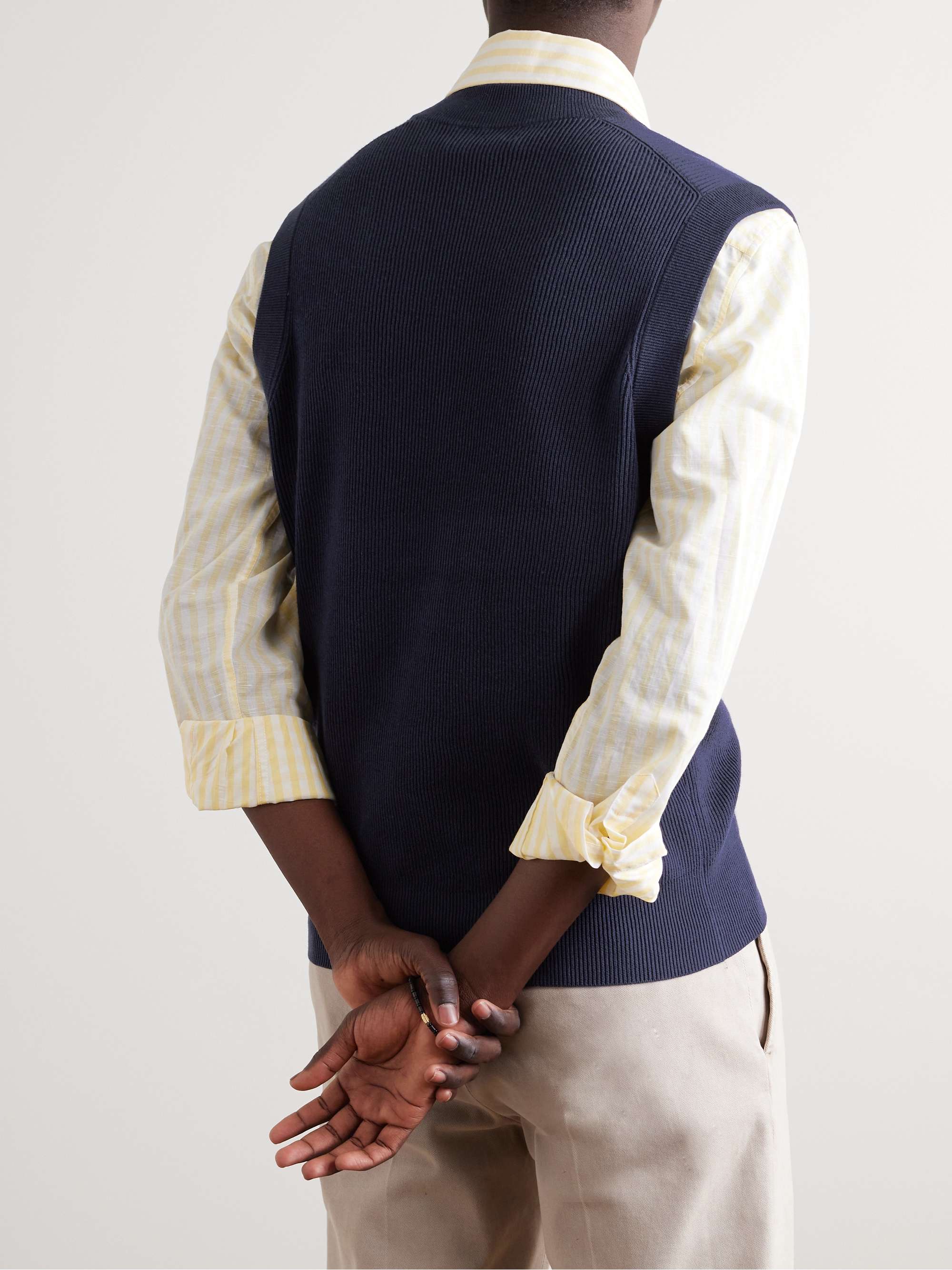 BRUNELLO CUCINELLI Ribbed Cotton Sweater Vest