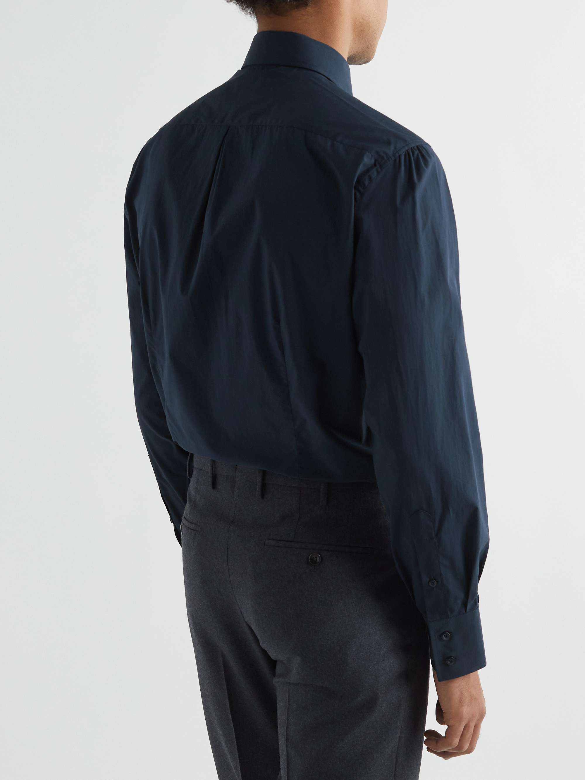 BRUNELLO CUCINELLI Slim-Fit Cutaway-Collar Cotton-Poplin Shirt