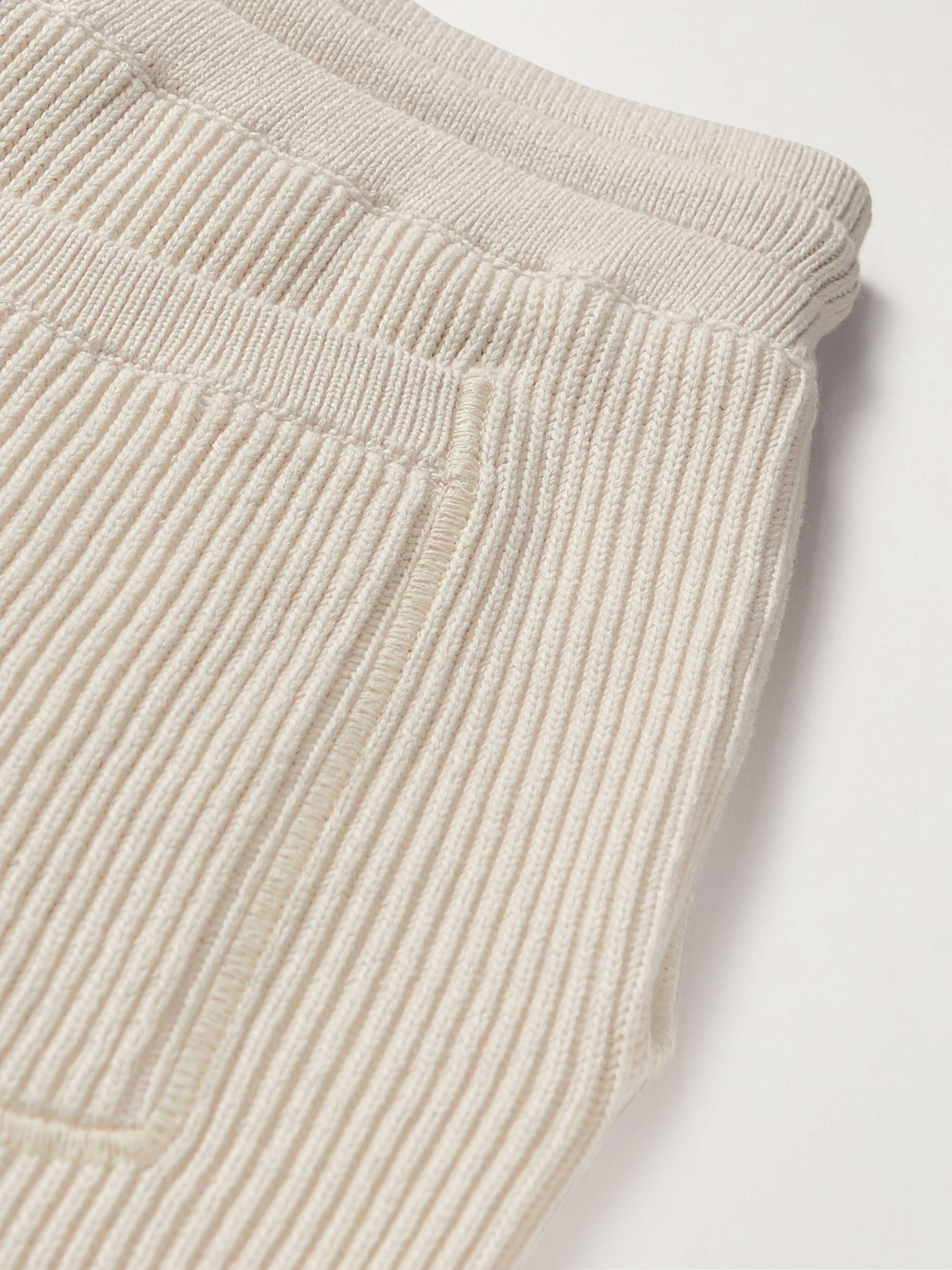 BRUNELLO CUCINELLI Tapered Ribbed Cotton Sweatpants
