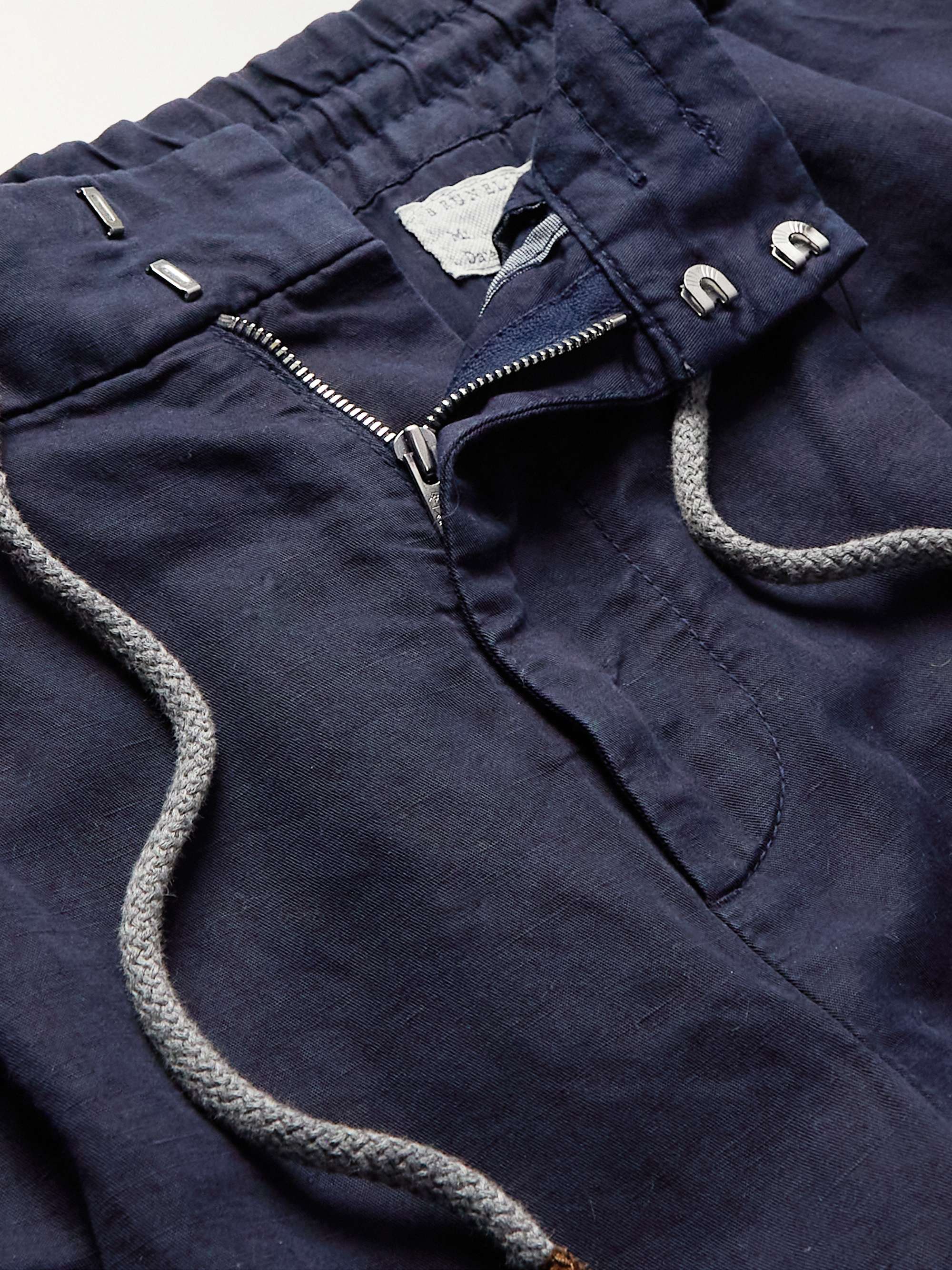 BRUNELLO CUCINELLI Straight-Leg Linen and Cotton-Blend Drawstring Shorts