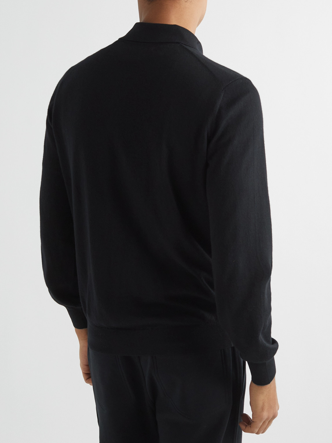 Shop Brunello Cucinelli Virgin Wool And Cashmere-blend Polo Shirt In Black