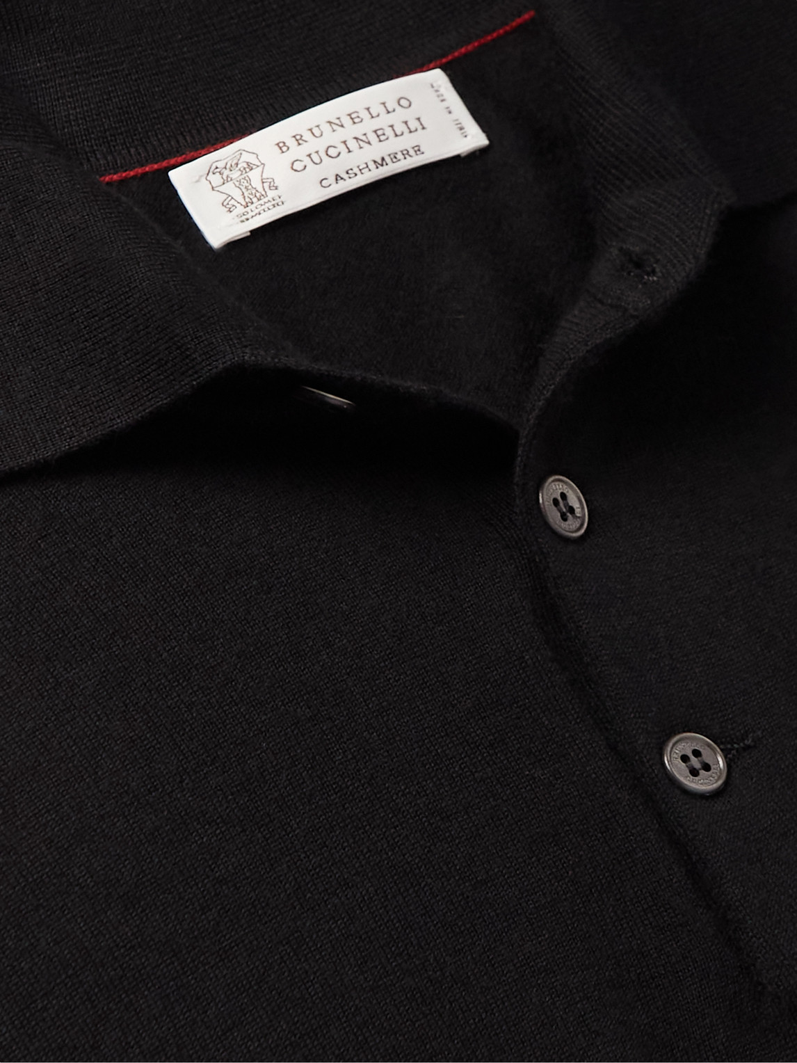 Shop Brunello Cucinelli Virgin Wool And Cashmere-blend Polo Shirt In Black