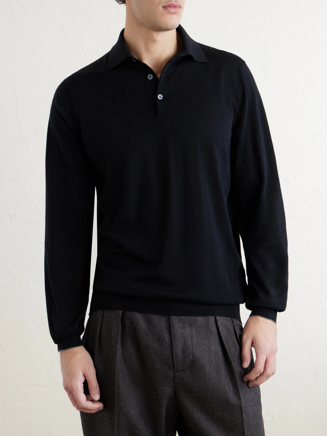 Virgin Wool And Cashmere-Blend Polo Shirt