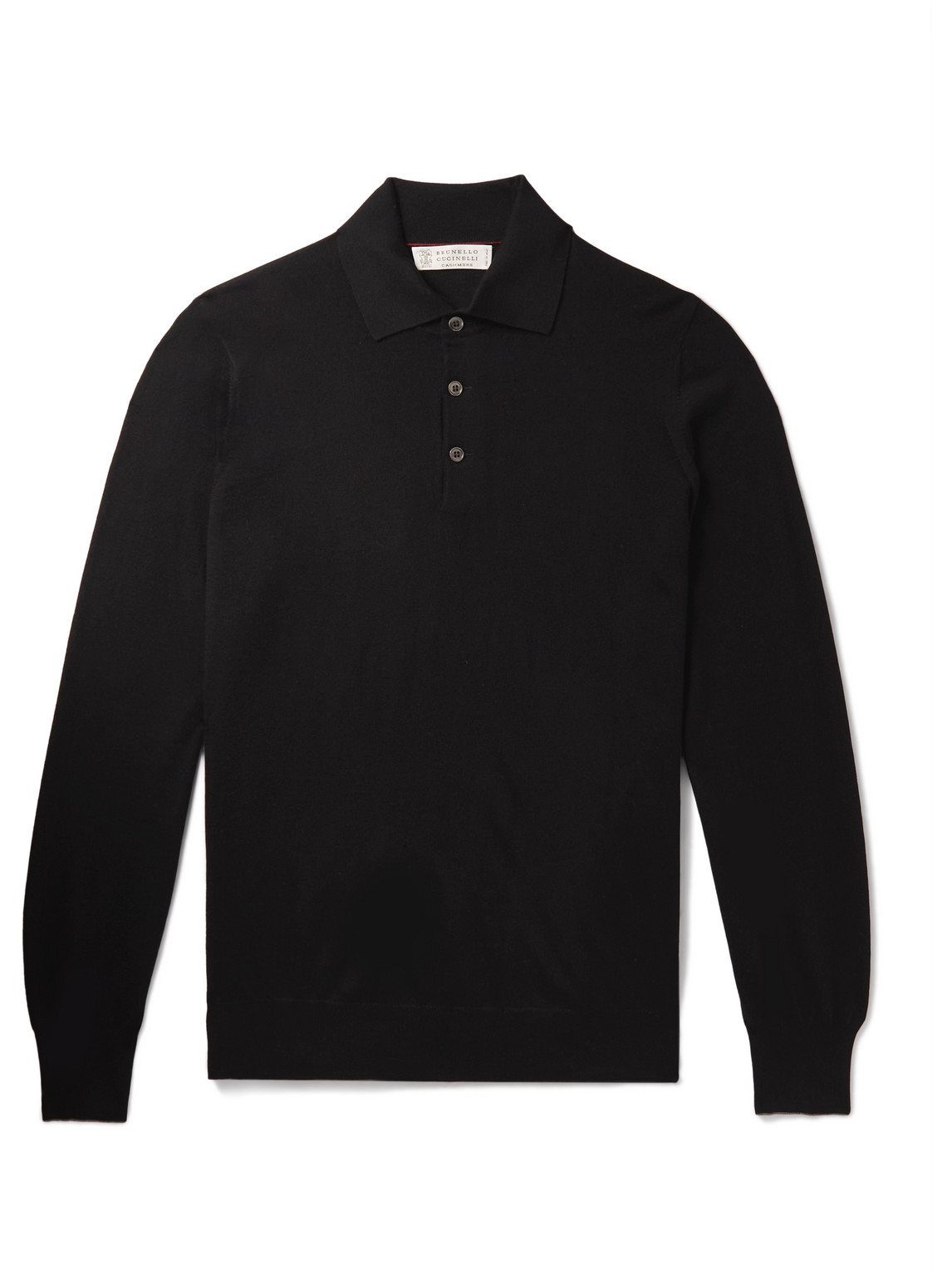 Shop Brunello Cucinelli Virgin Wool And Cashmere-blend Polo Shirt In Black