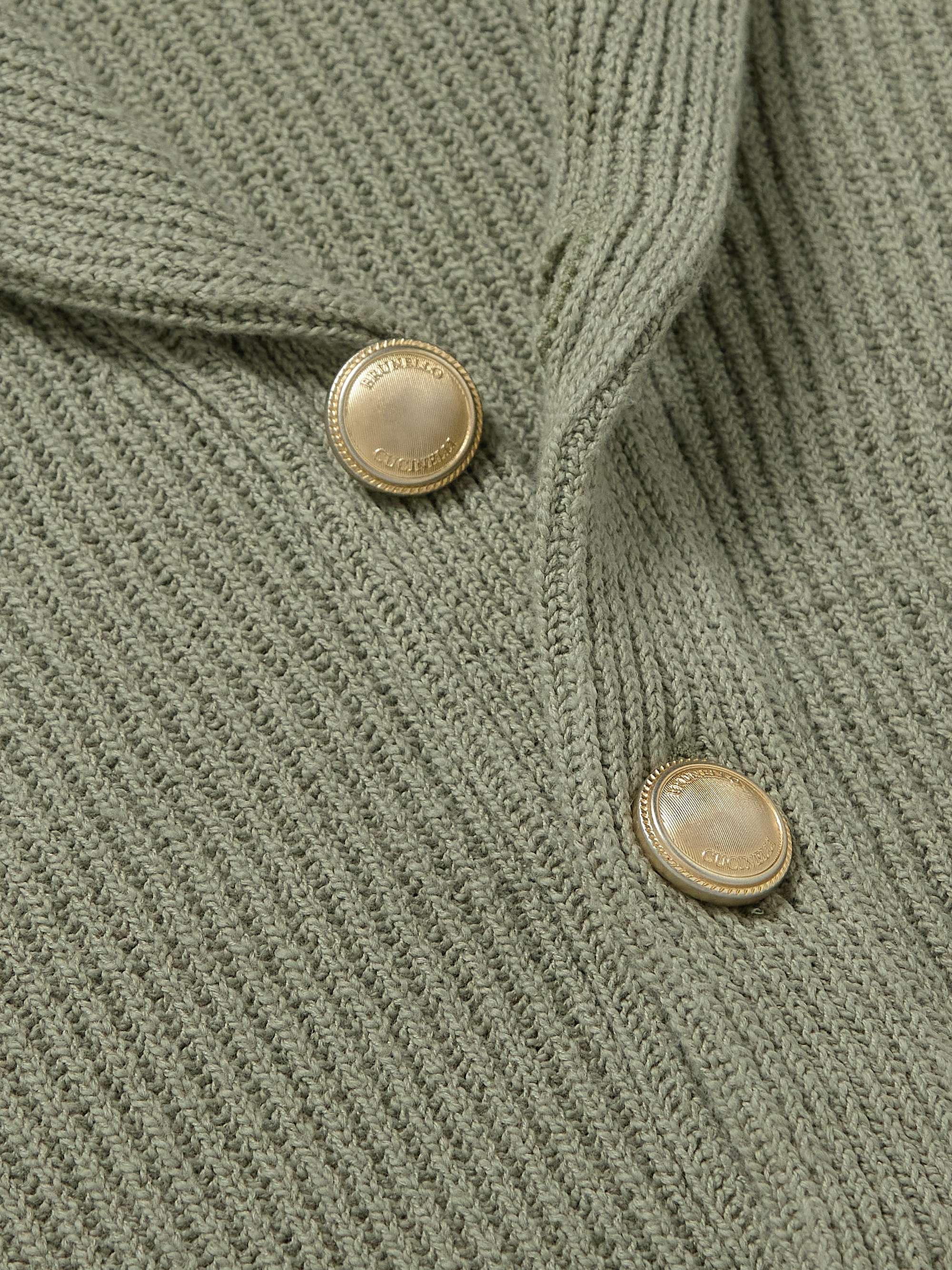 BRUNELLO CUCINELLI Shawl-Collar Ribbed Cotton Cardigan