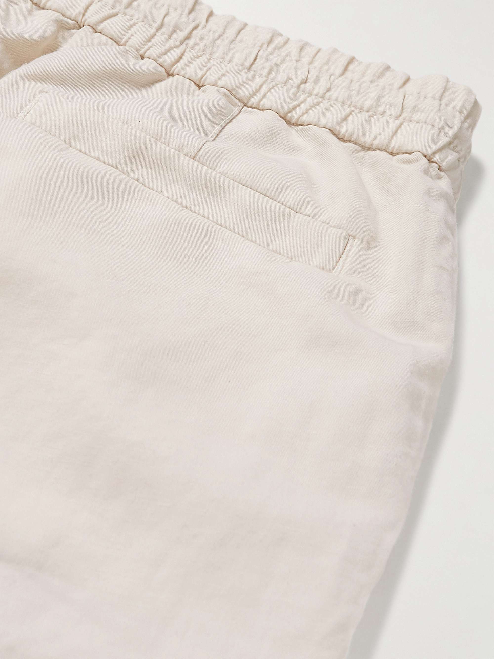 BRUNELLO CUCINELLI Slim-Fit Tapered Linen and Cotton-Blend Drawstring Trousers