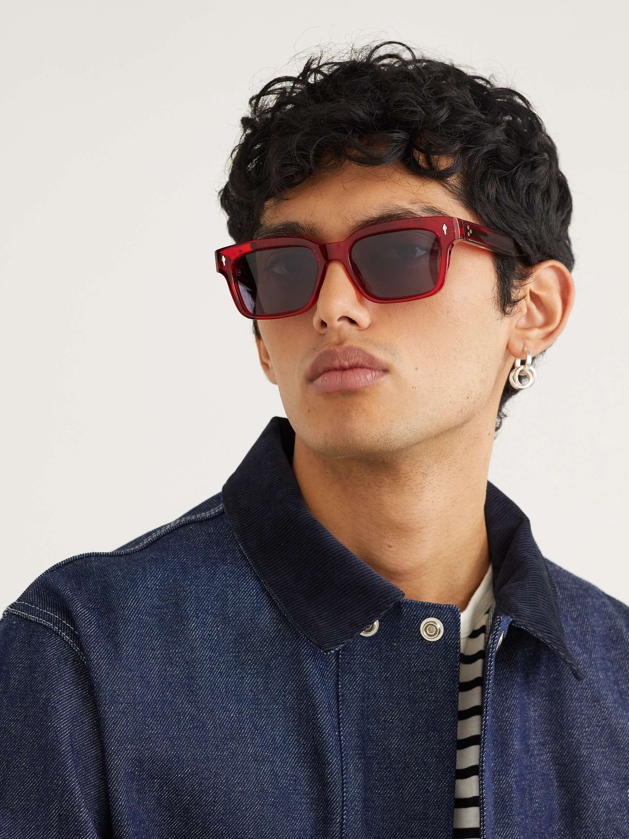 JACQUES MARIE MAGE + Diamond Cross Ranch Molino 55 Square-Frame Acetate and Silver-Tone Sunglasses