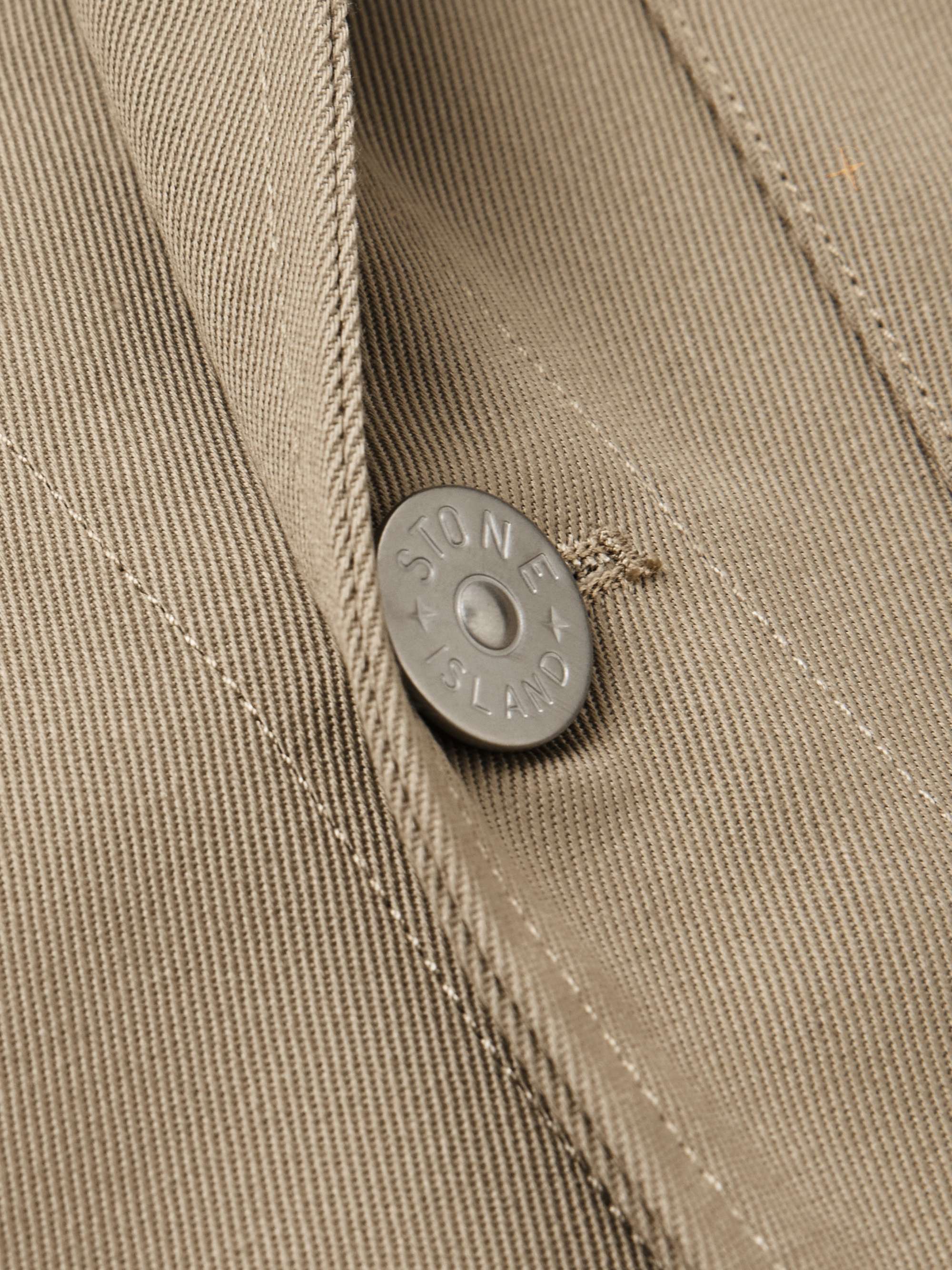 STONE ISLAND Logo-Appliquéd Gabardine Overshirt