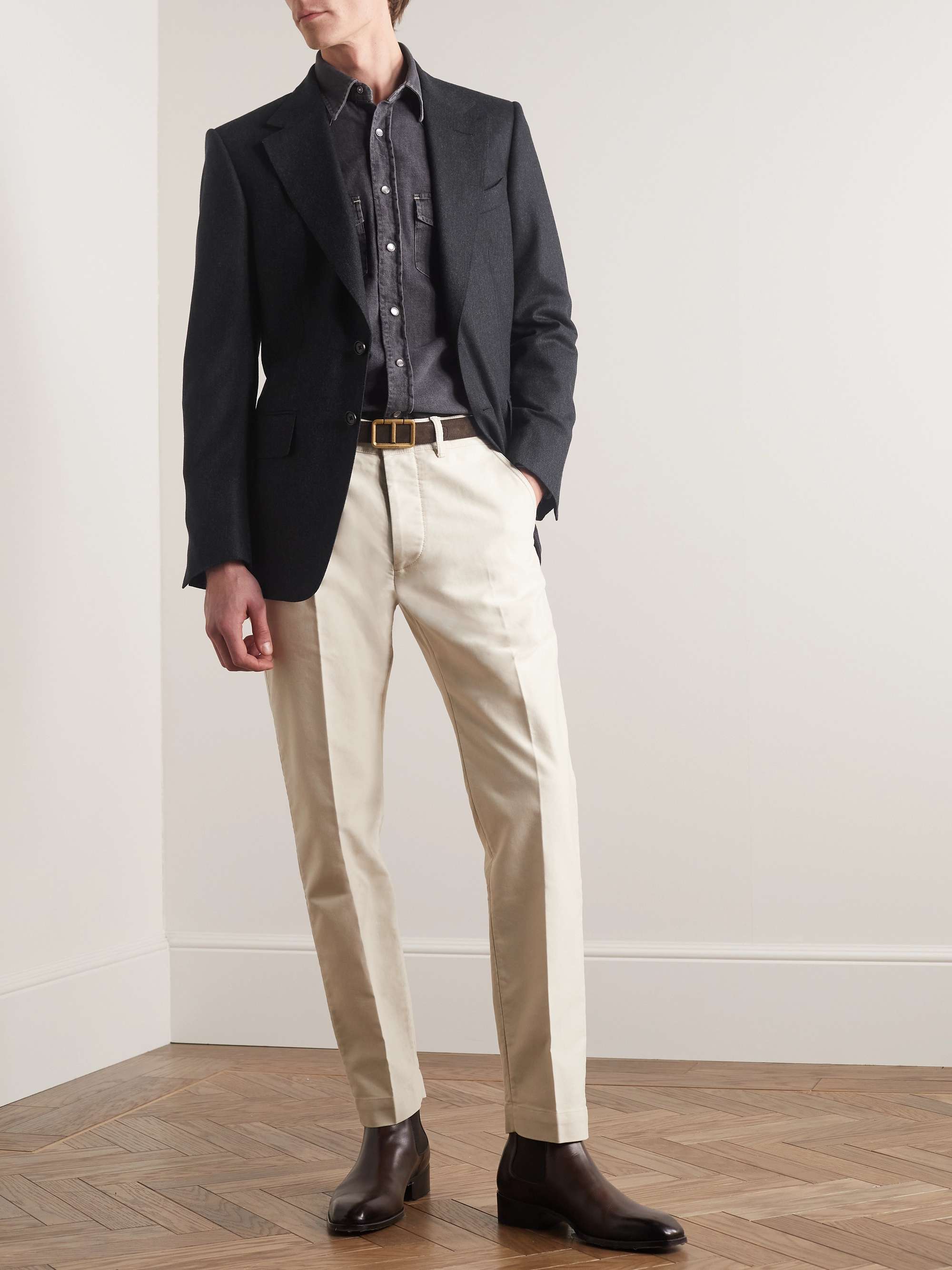 TOM FORD Shelton Slim-Fit Wool and Cashmere-Blend Twill Blazer