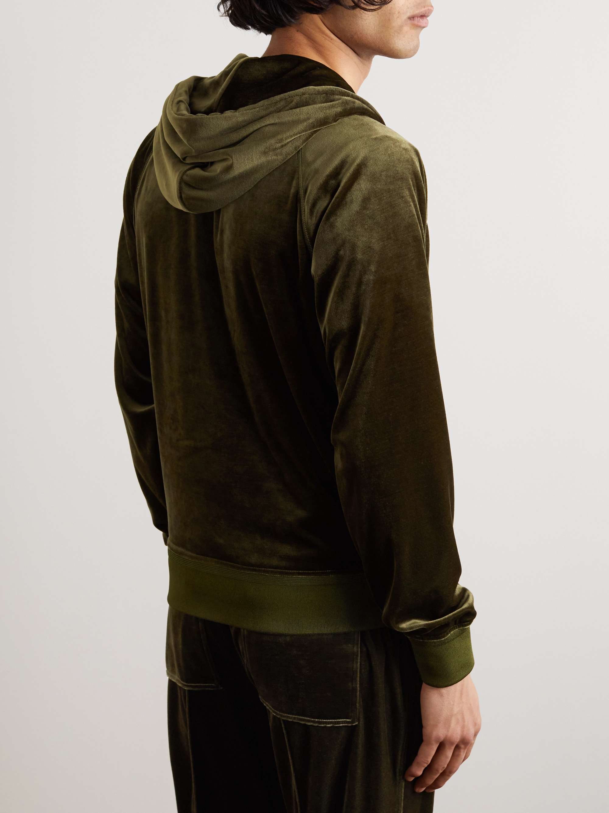 TOM FORD Velvet Zip-Up Hoodie