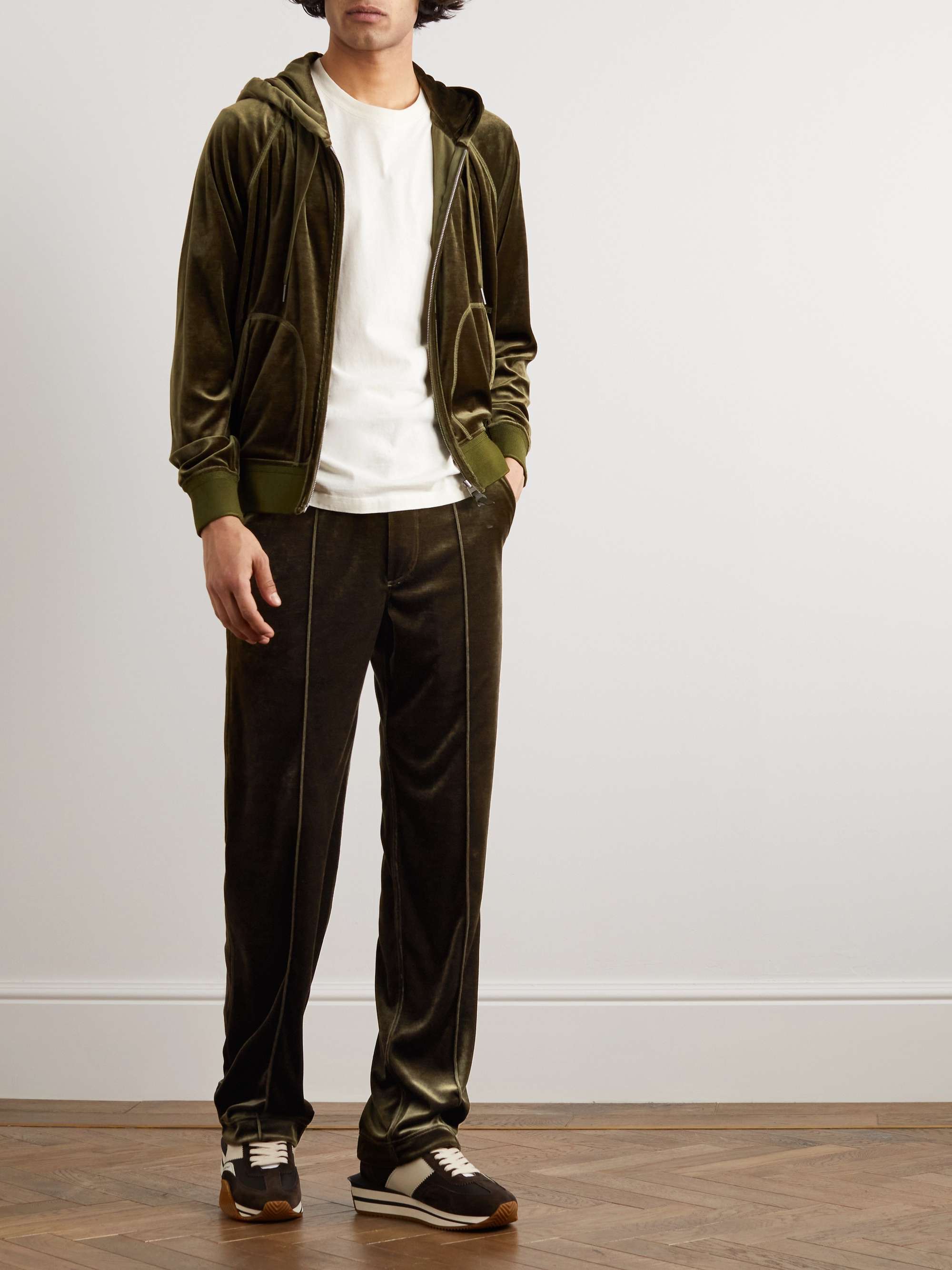 TOM FORD Velvet Zip-Up Hoodie