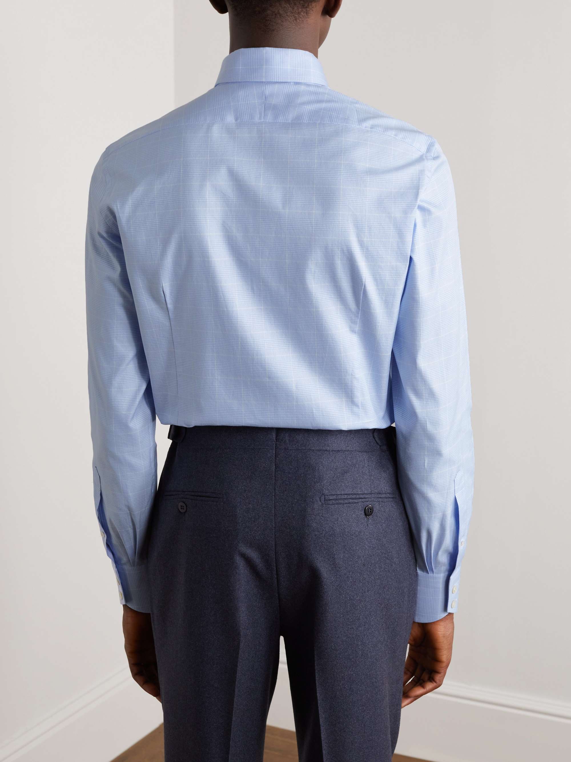TOM FORD Prince Of Wales Checked Cotton-Poplin Shirt