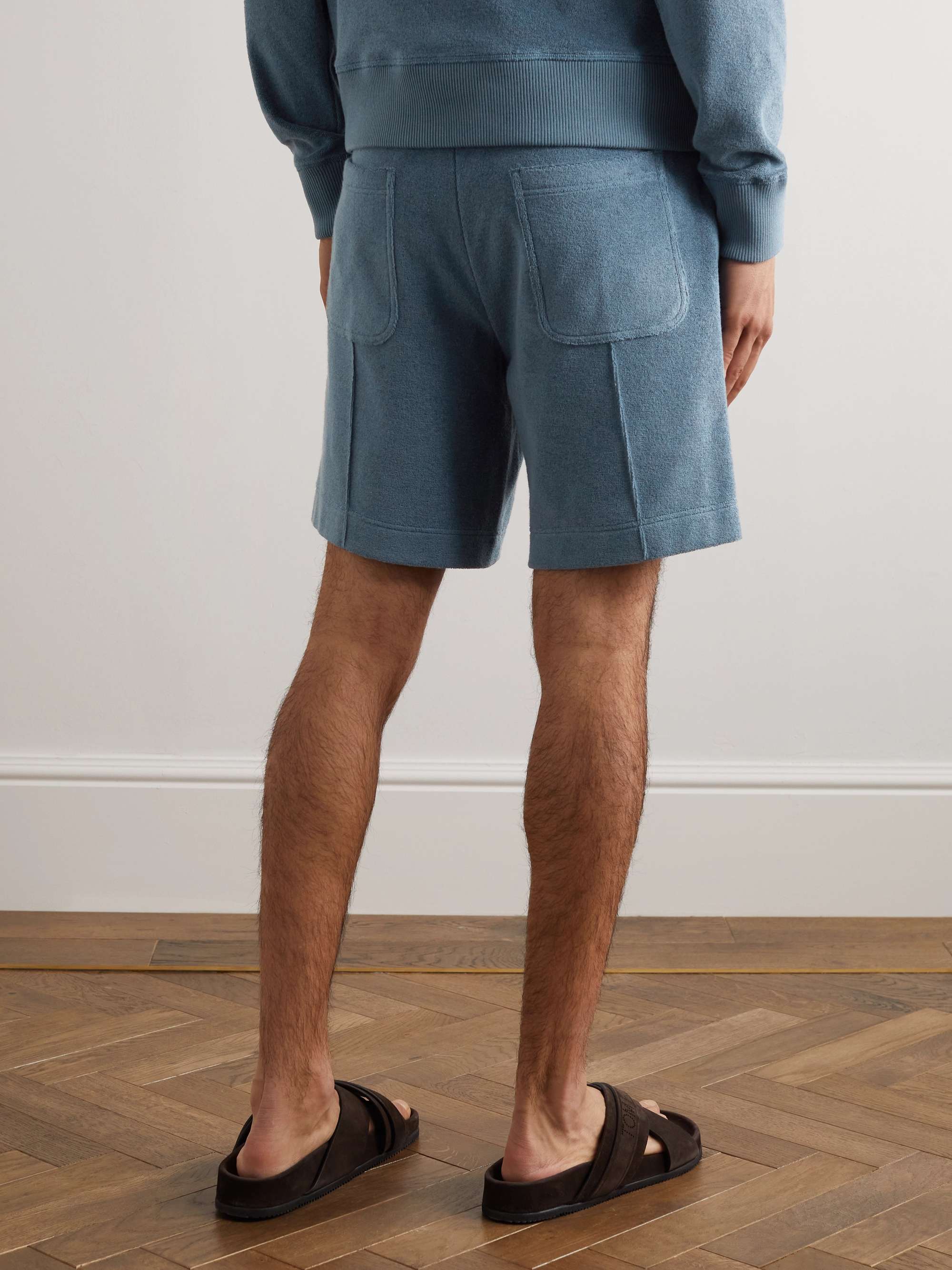 TOM FORD Straight-Leg Cotton-Terry Drawstring Shorts