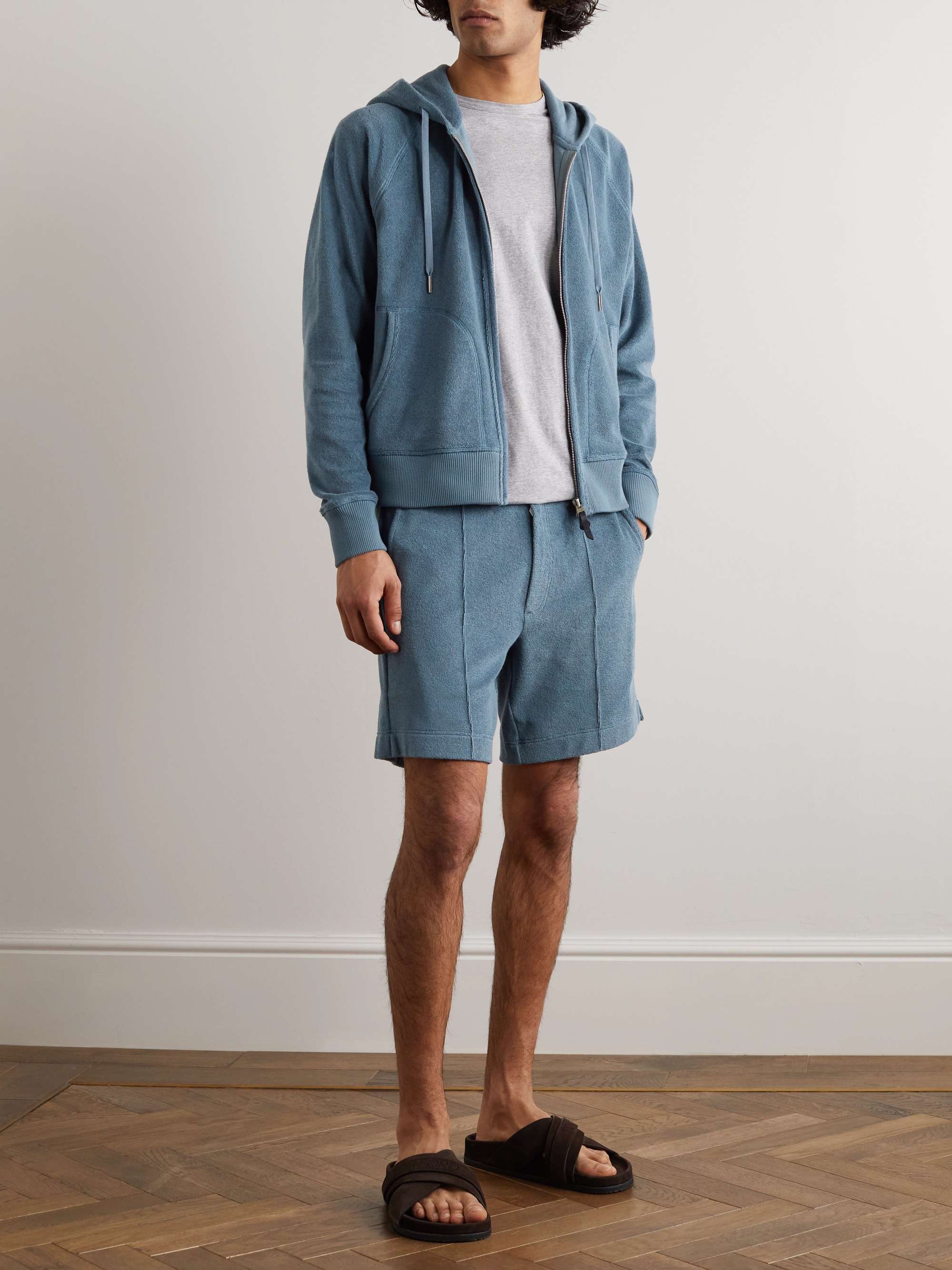 TOM FORD Straight-Leg Cotton-Terry Drawstring Shorts