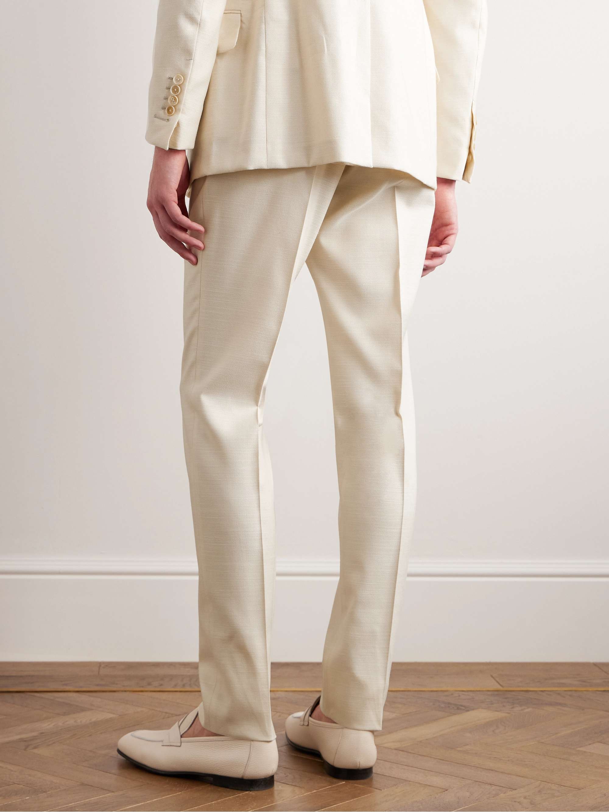 TOM FORD Cooper Straight-Leg Silk, Wool and Mohair-Blend Suit Trousers