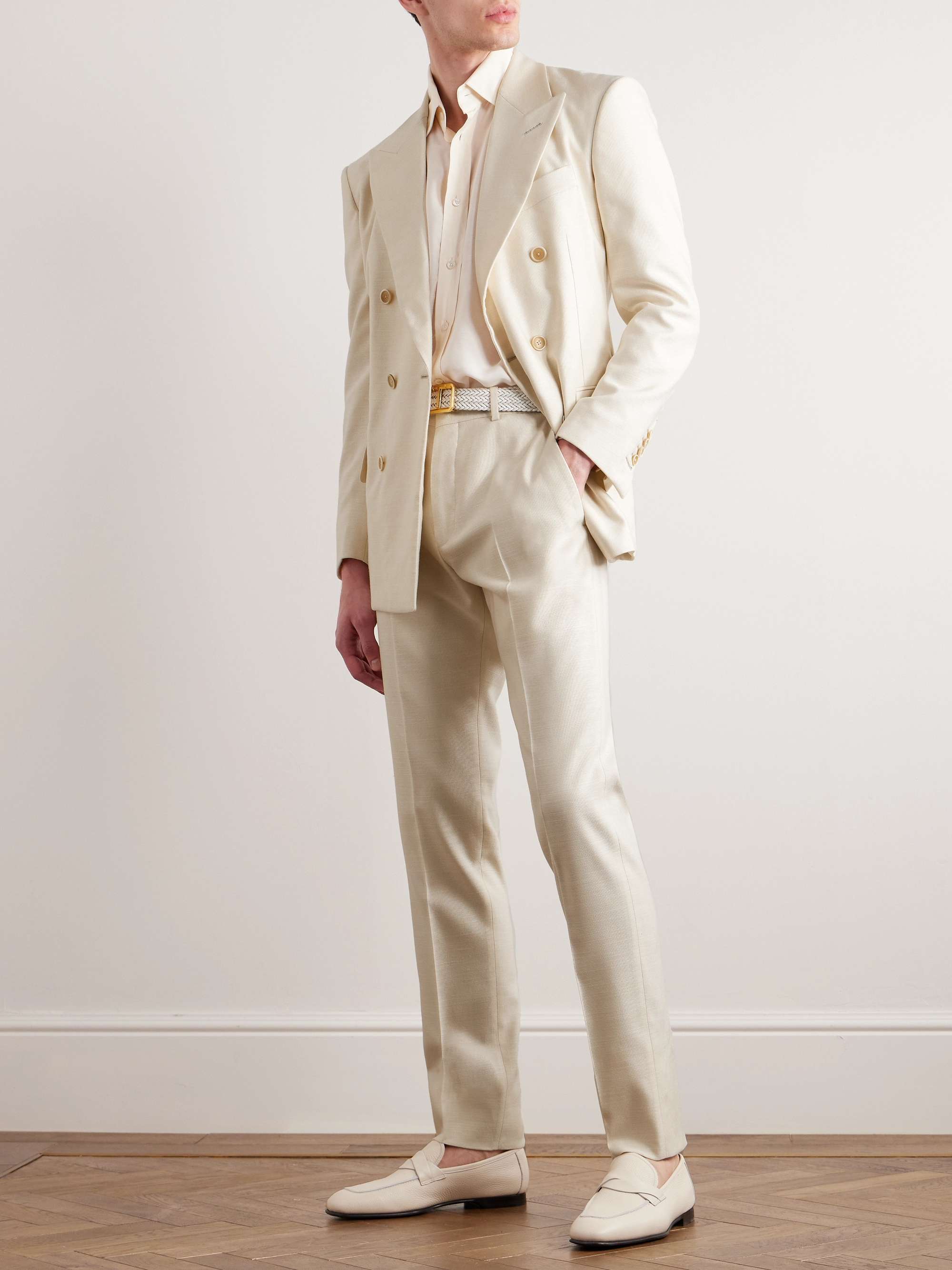 TOM FORD Cooper Straight-Leg Silk, Wool and Mohair-Blend Suit Trousers