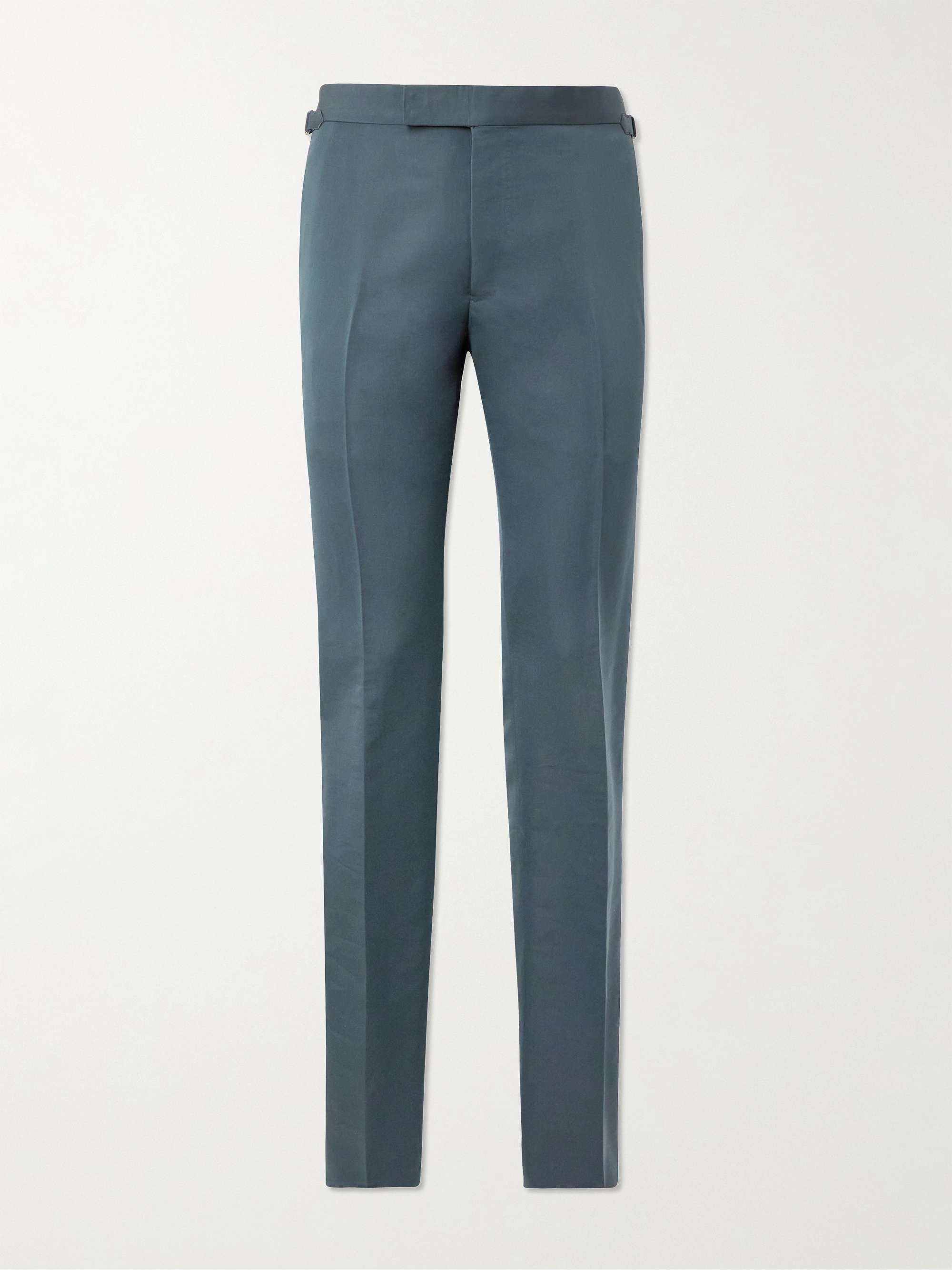 TOM FORD Shelton Straight-Leg Cotton and Silk-Blend Suit Trousers