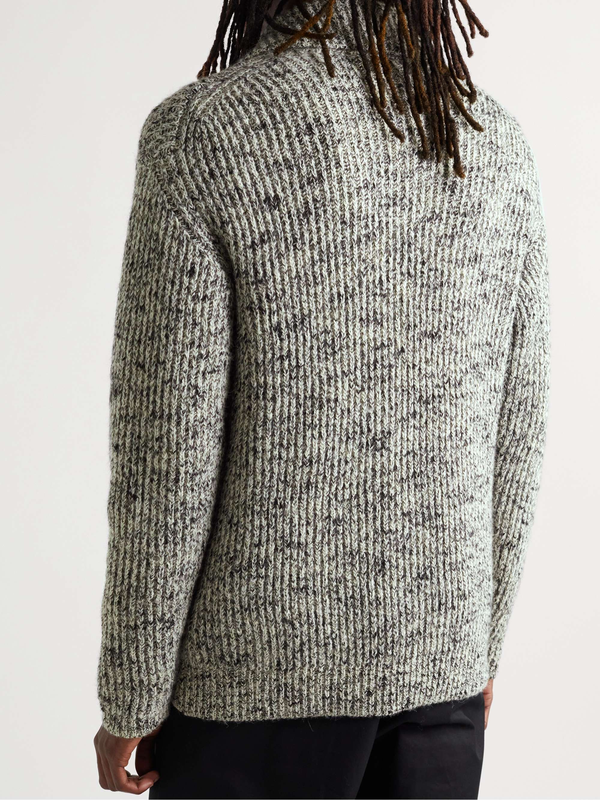 Ribbed Wool and Alpaca-Blend Zip-Up Sweater