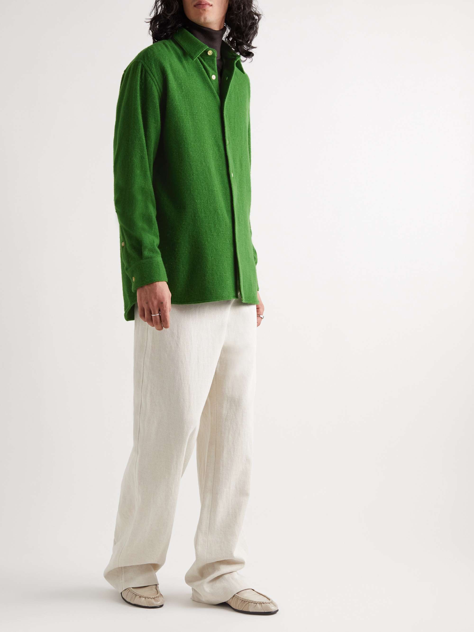Wool-Blend Tweed Shirt