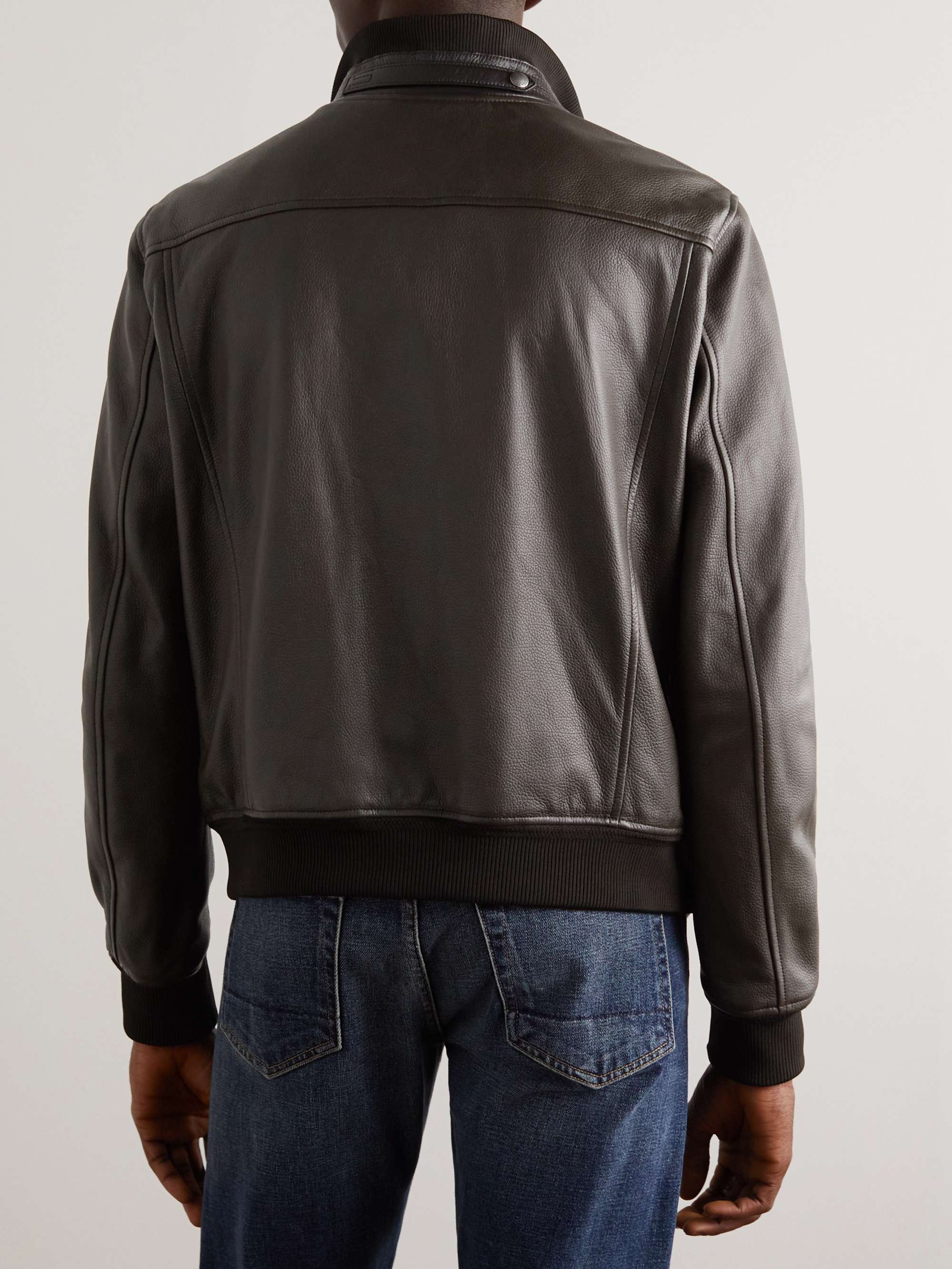 TOM FORD Full-Grain Leather Bomber Jacket