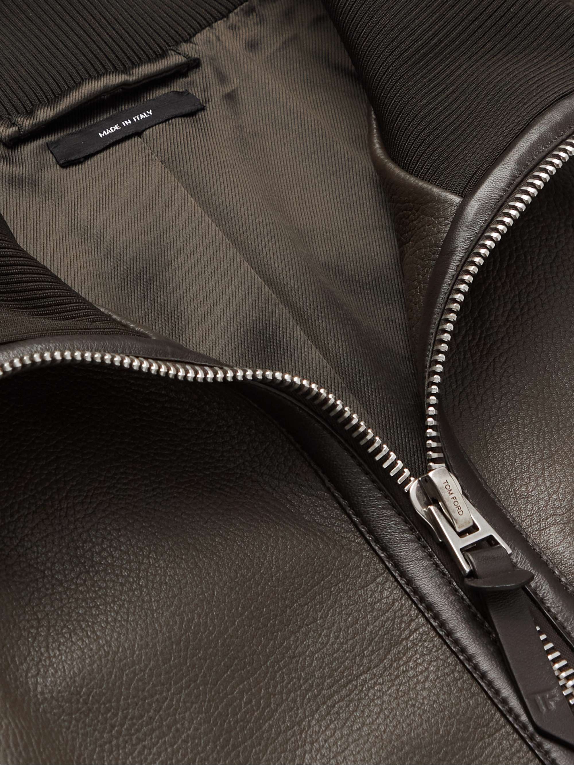 TOM FORD Full-Grain Leather Bomber Jacket