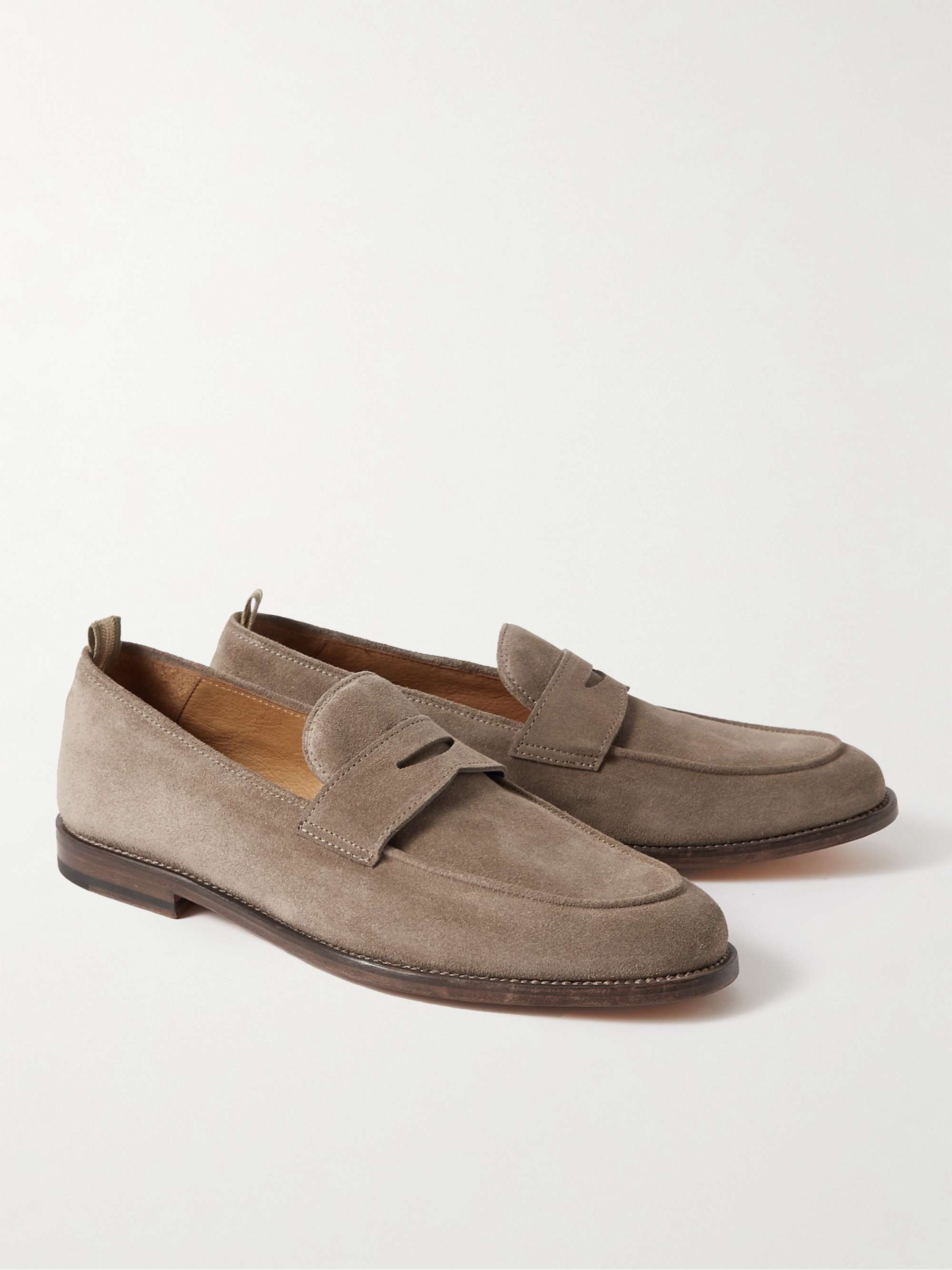 OFFICINE CREATIVE Opera Suede Penny Loafers for Men | MR PORTER