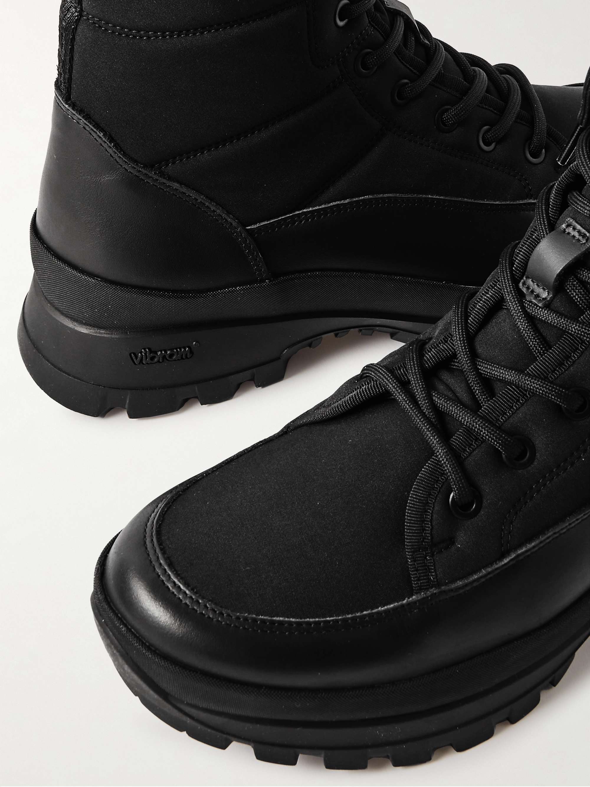 BELSTAFF Explore Leather-Trimmed Padded Shell Lace-Up Boots