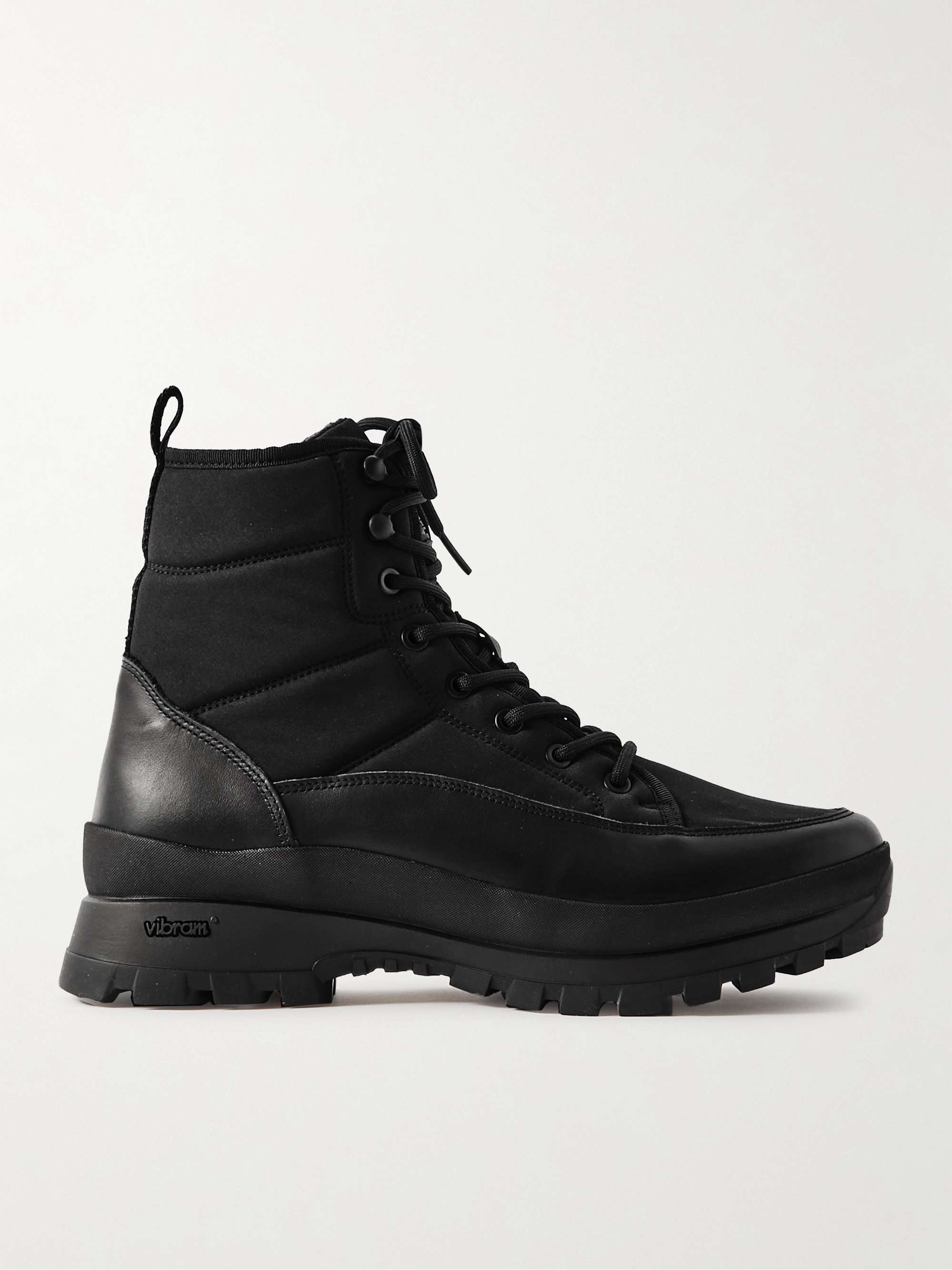 BELSTAFF Explore Leather-Trimmed Padded Shell Lace-Up Boots