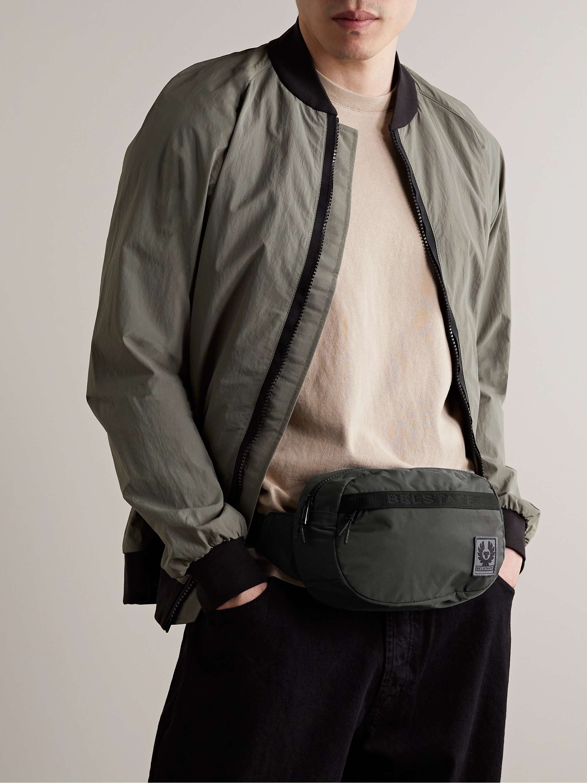 BELSTAFF Logo-Appliquéd Webbing-Trimmed Ripple Shell Belt Bag