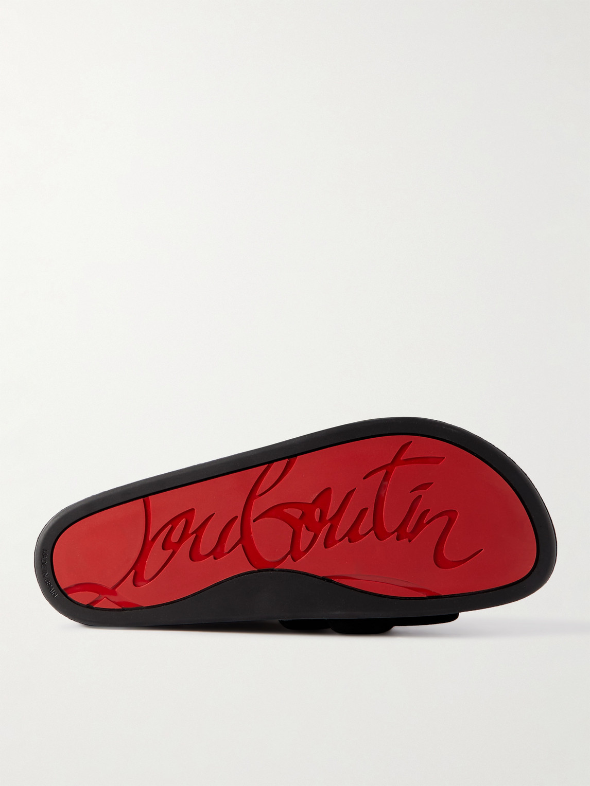 Shop Christian Louboutin Varsimule Logo-embellished Suede Slides In Black