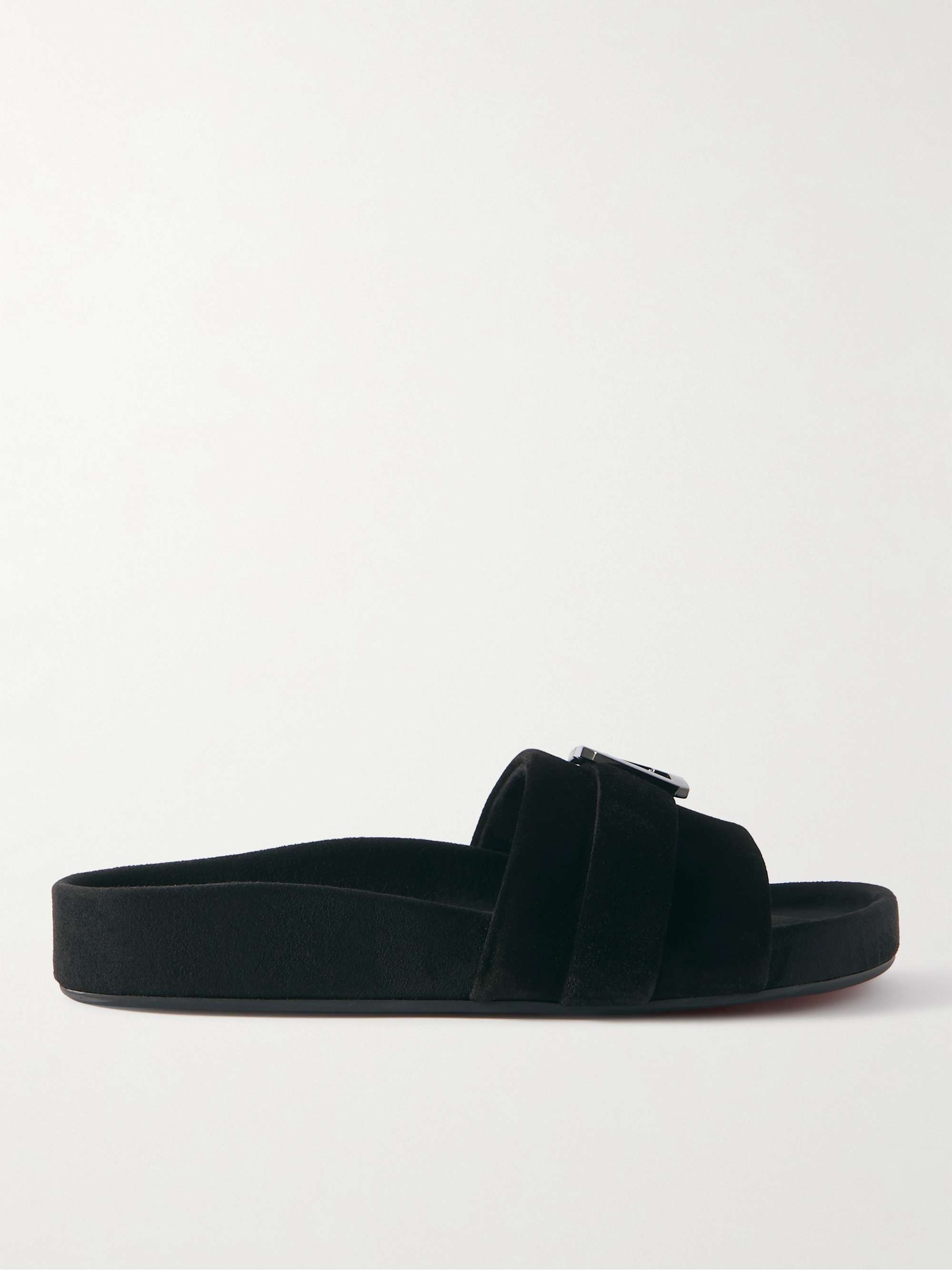 Christian Louboutin Varsimule Logo-embellished Suede Slides